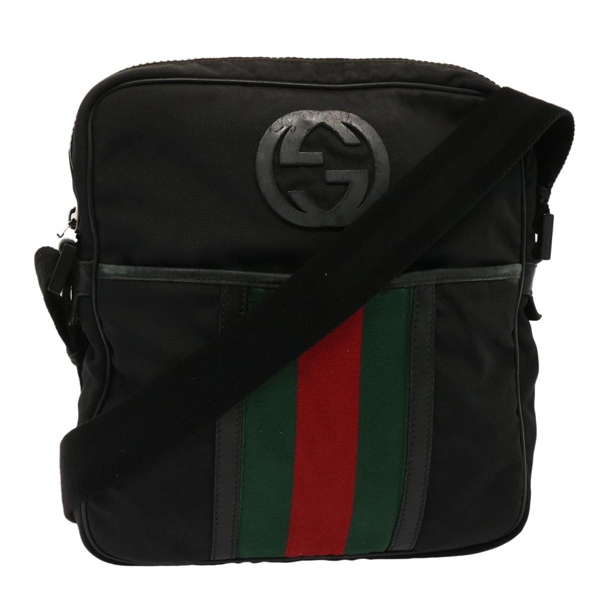 Luxury Gucci Trending 2025 Web Sherry Line Shoulder Bag Nylon Black Red Green 181061  73226