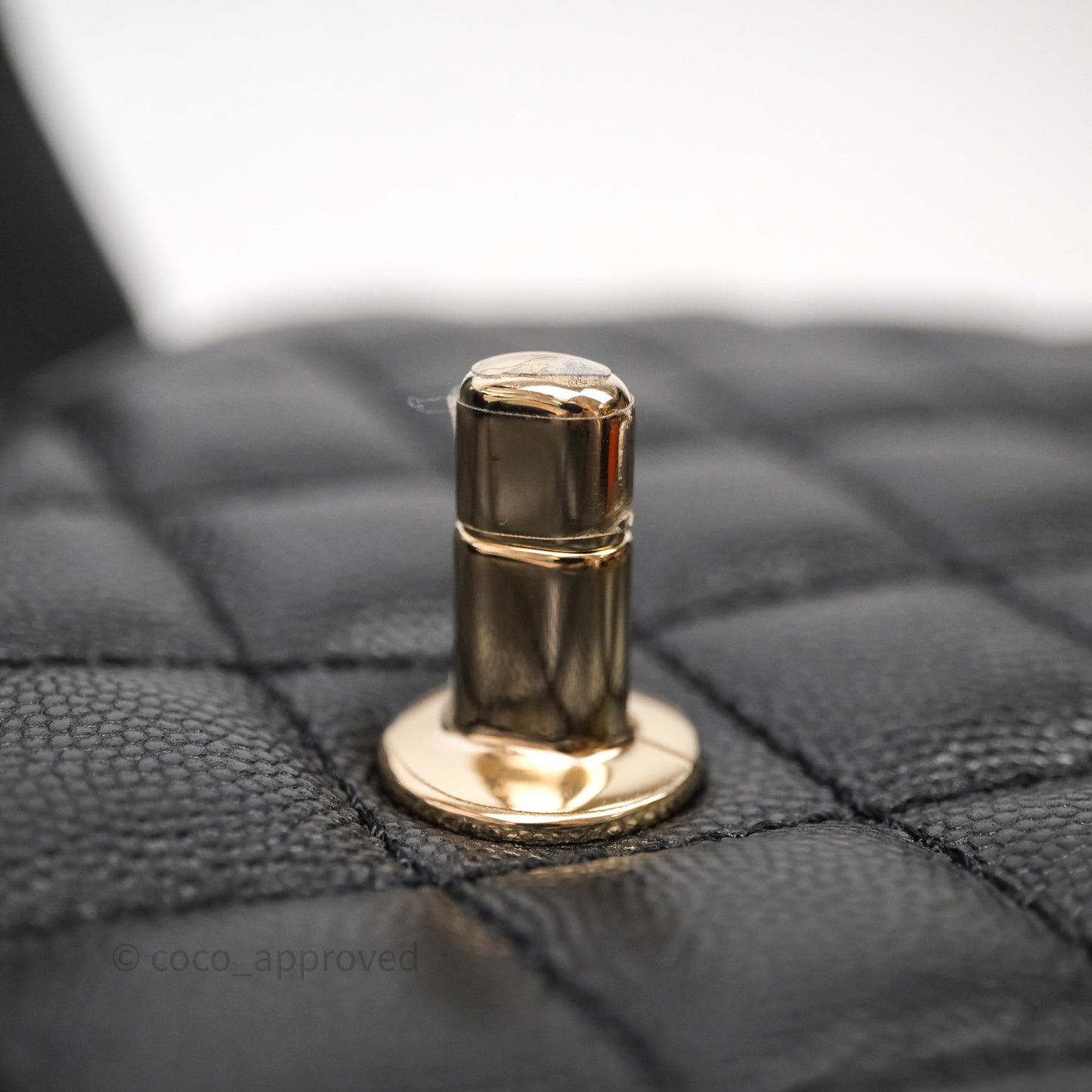 Chanel Small Quilted Coco Handle Black Caviar Gold Hardware