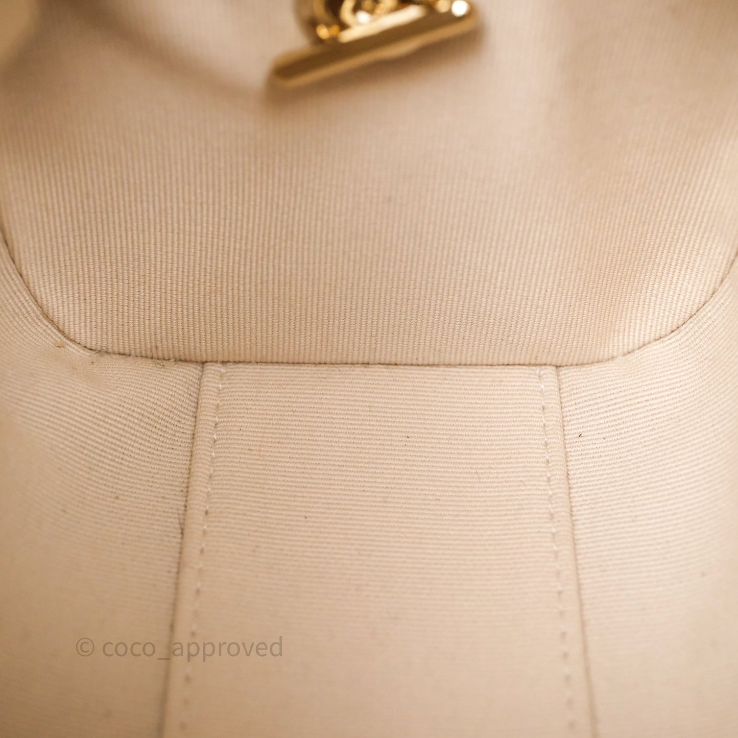 Chanel Mini Quilted Bowling Bag Beige Caviar Gold Hardware 25P