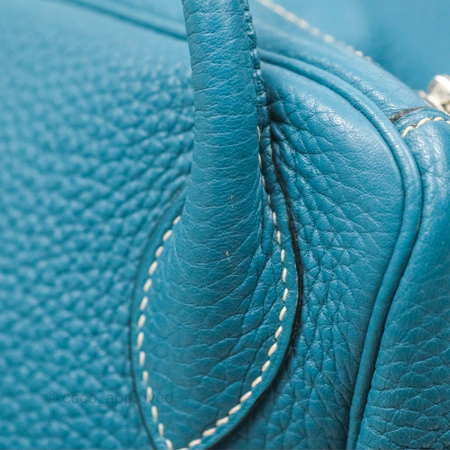 Hermès Lindy 34 Blue Jean Clemence Palladium Hardware