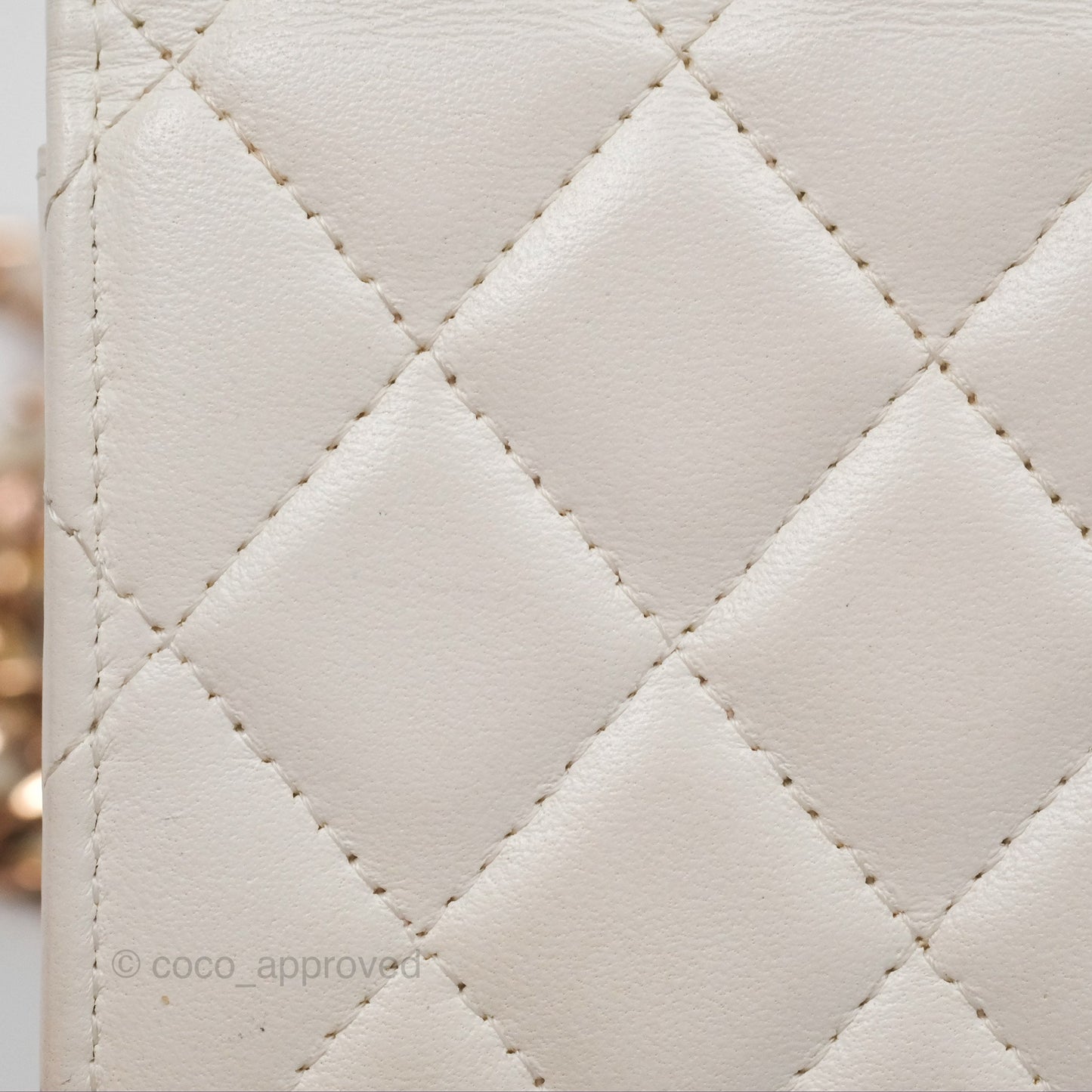 Chanel Mini Quilted Trendy CC Clutch With Chain White Lambskin Rose Gold Hardware