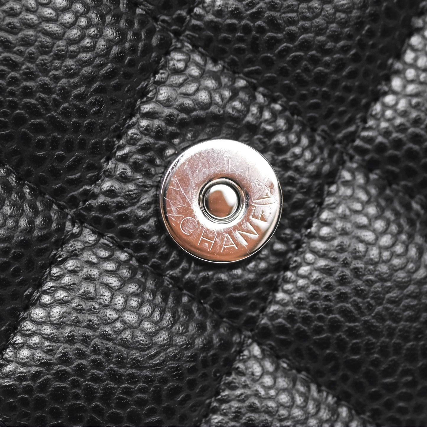 Chanel Classic Wallet On Chain WOC Quilted Black Caviar Silver Hardware