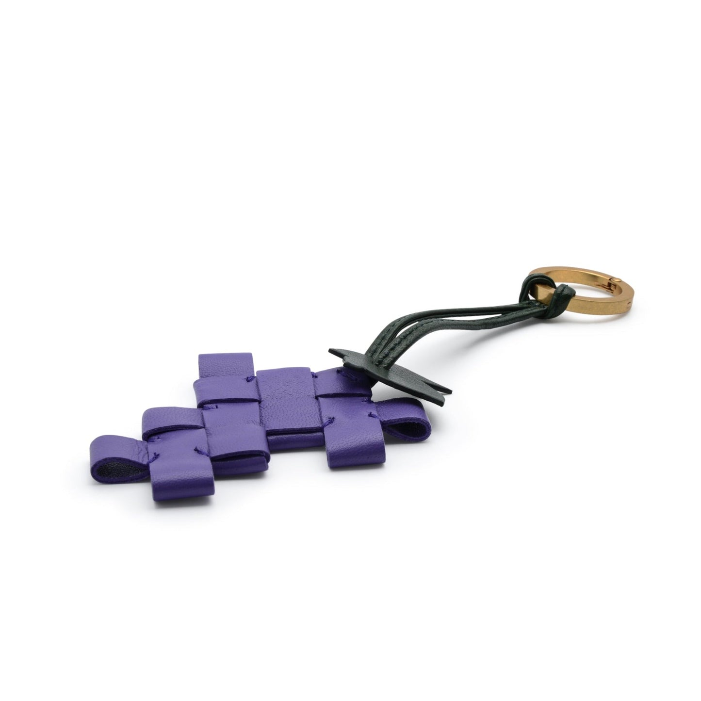 Luxury Bottega Veneta Purple Leather Key Chain