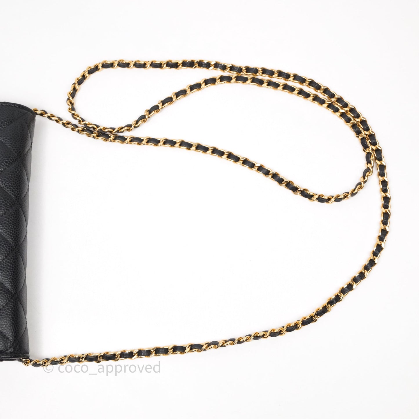 Chanel Classic Wallet On Chain WOC Quilted Black Caviar Gold Hardware