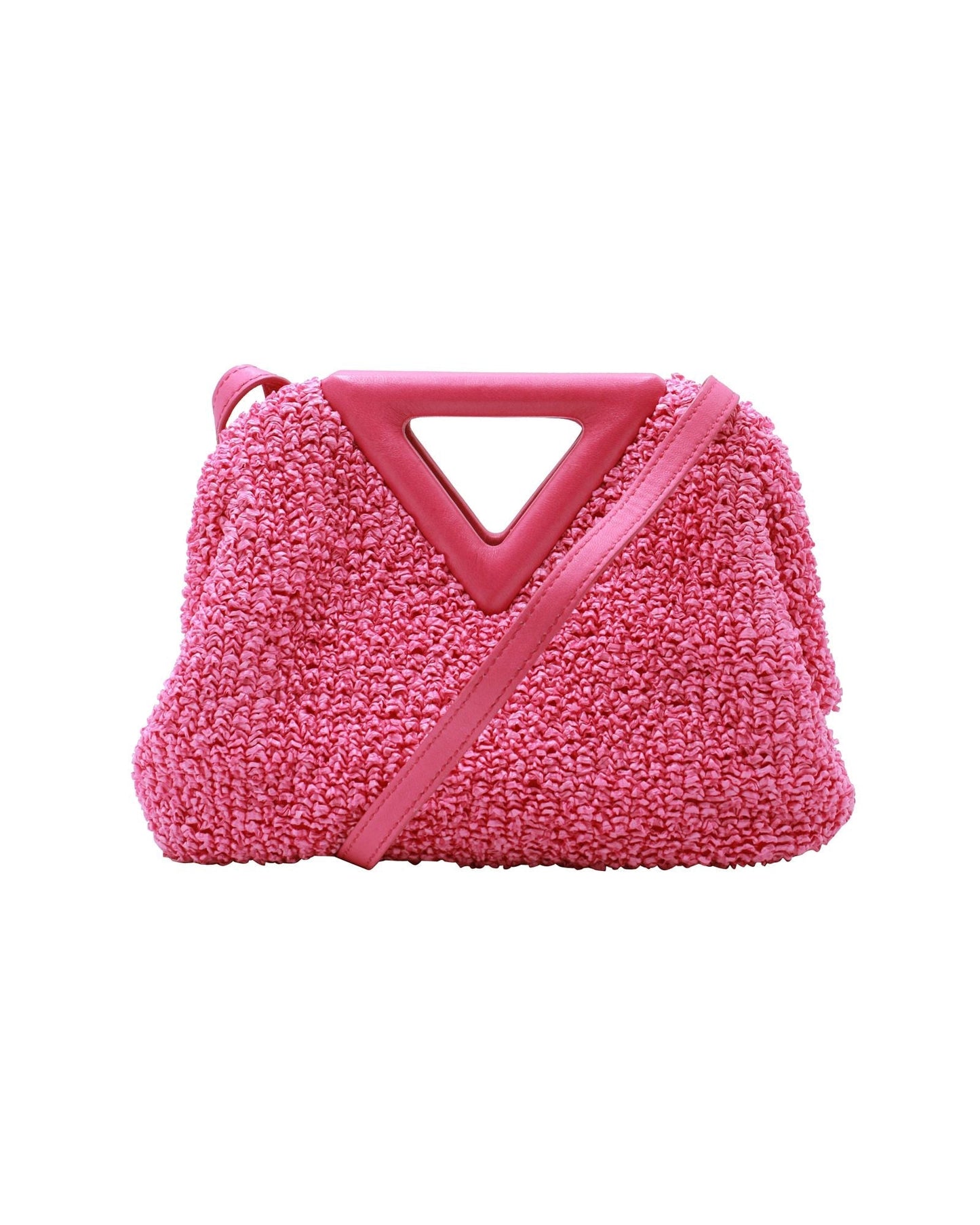 Luxury Bottega Veneta Small Point Quilted Shoulder Bag in Pink Lambskin Leather