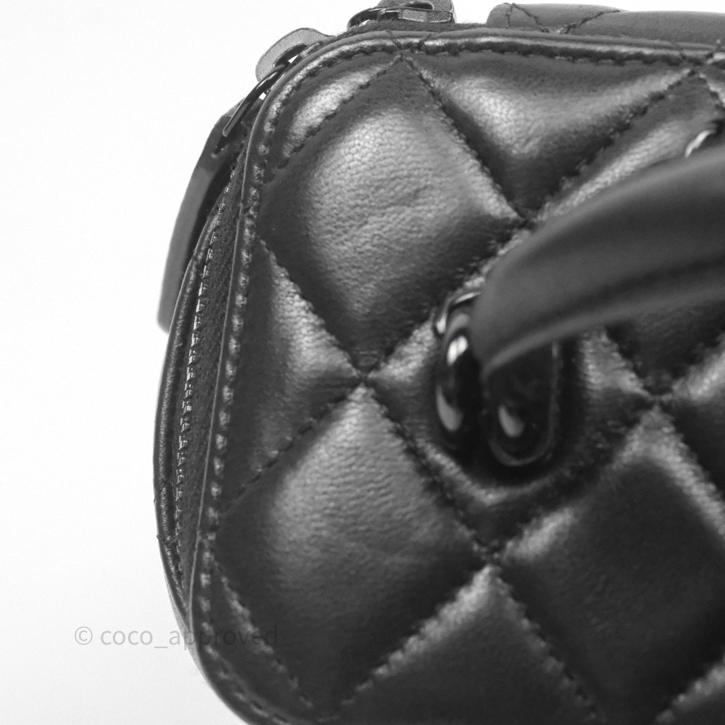 Chanel Vanity Rectangular Top Handle So Black Lambskin