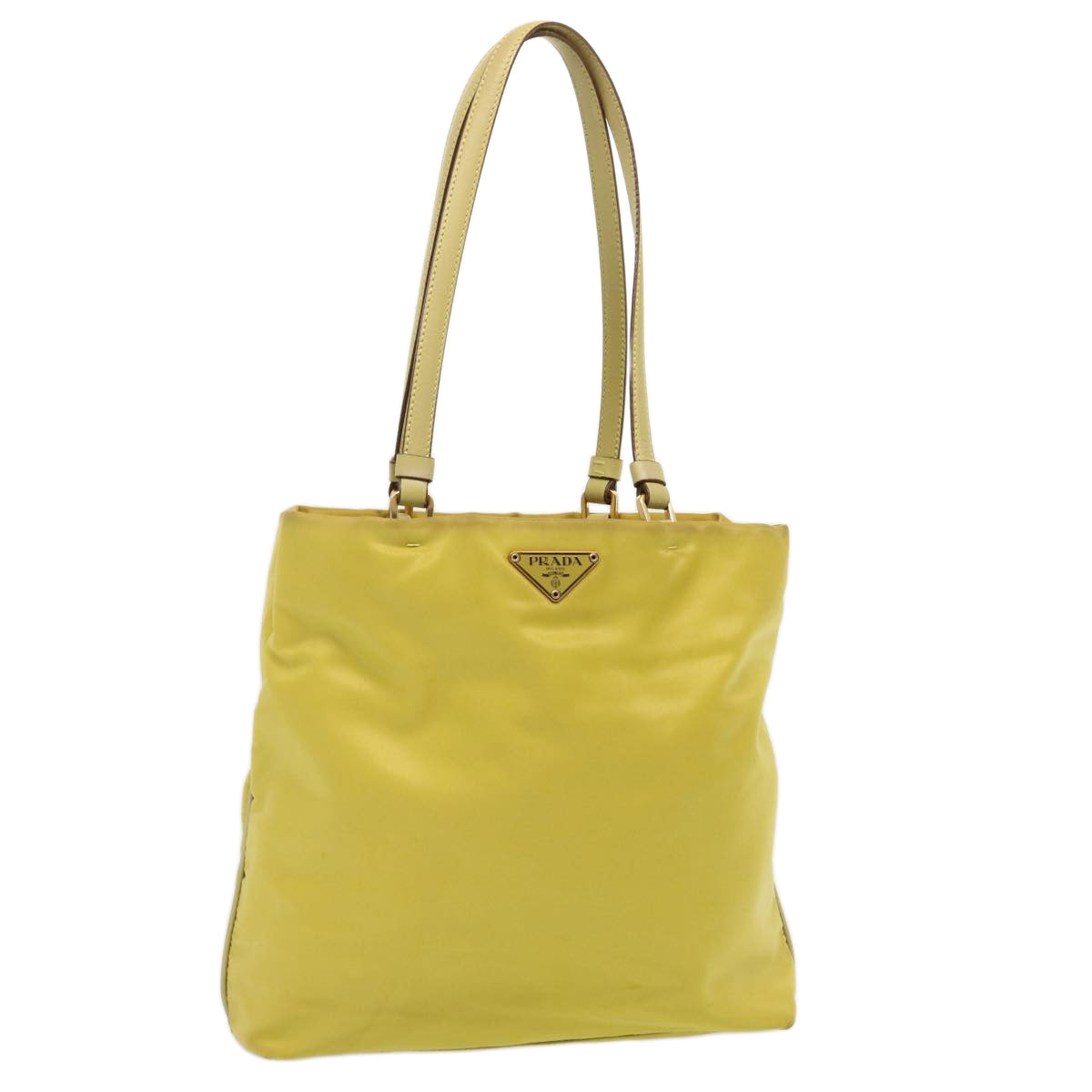 Luxury PradaTote Bag Nylon Yellow 73333