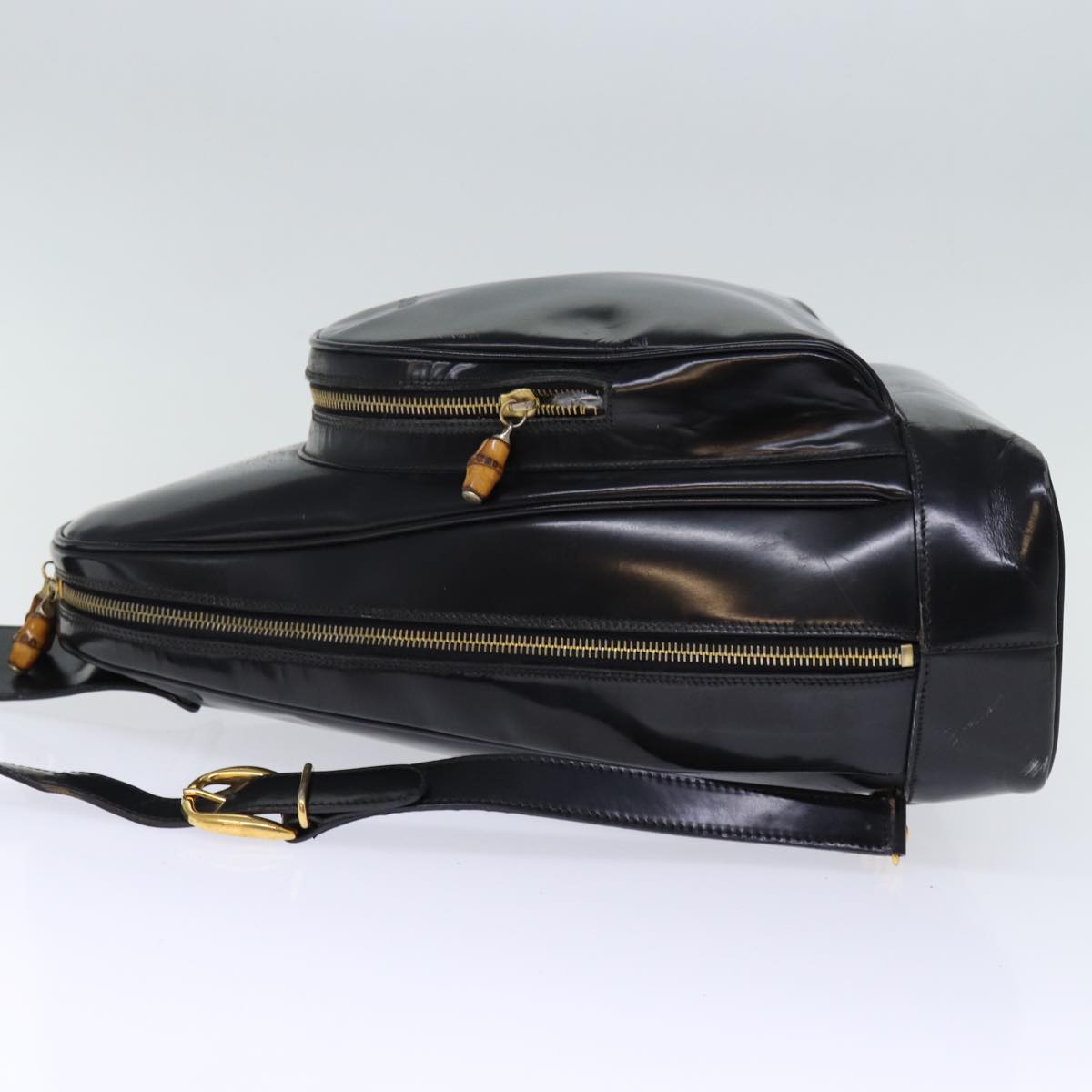 Luxury Gucci Trending 2025 Bamboo Body Bag Patent leather Black  73357