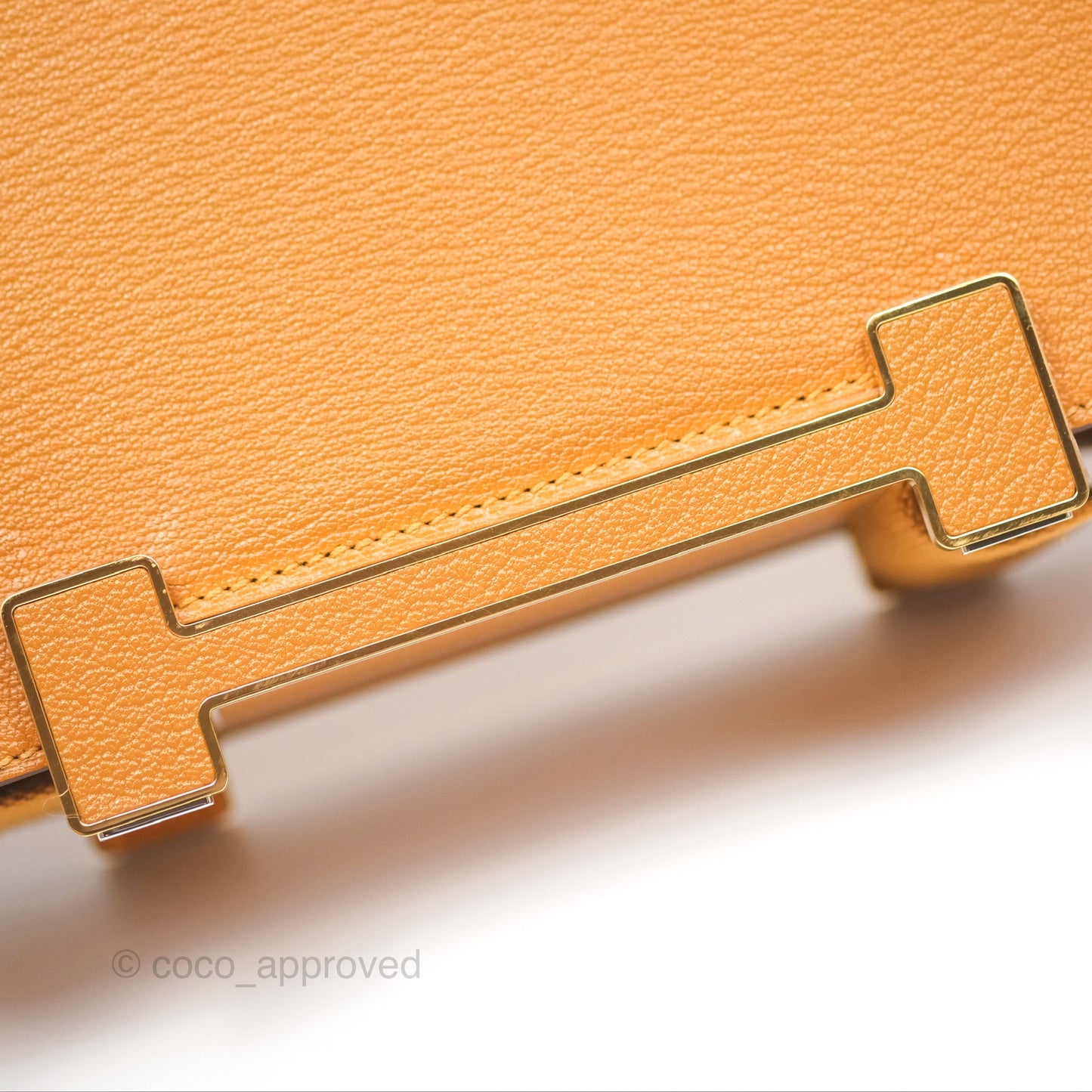 Hermès Geta Bag Caramel Chevre Mysore Gold Hardware