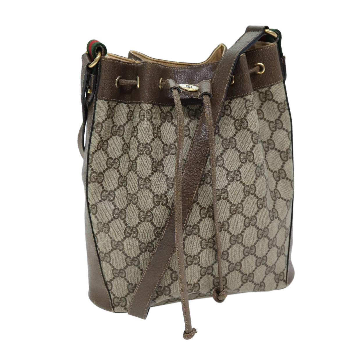Luxury Gucci Trending 2025 GG Supreme Web Sherry Line Shoulder Bag PVC Beige 14 02 034  73361
