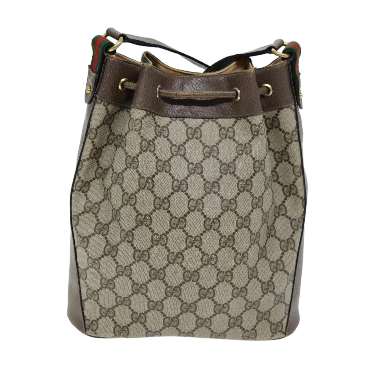 Luxury Gucci Trending 2025 GG Supreme Web Sherry Line Shoulder Bag PVC Beige 14 02 034  73361