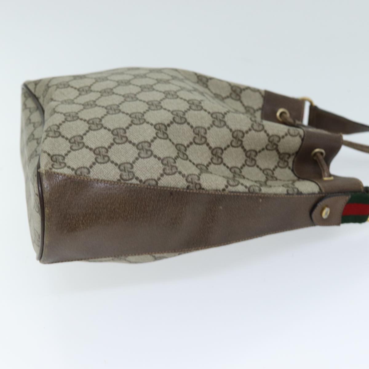 Luxury Gucci Trending 2025 GG Supreme Web Sherry Line Shoulder Bag PVC Beige 14 02 034  73361