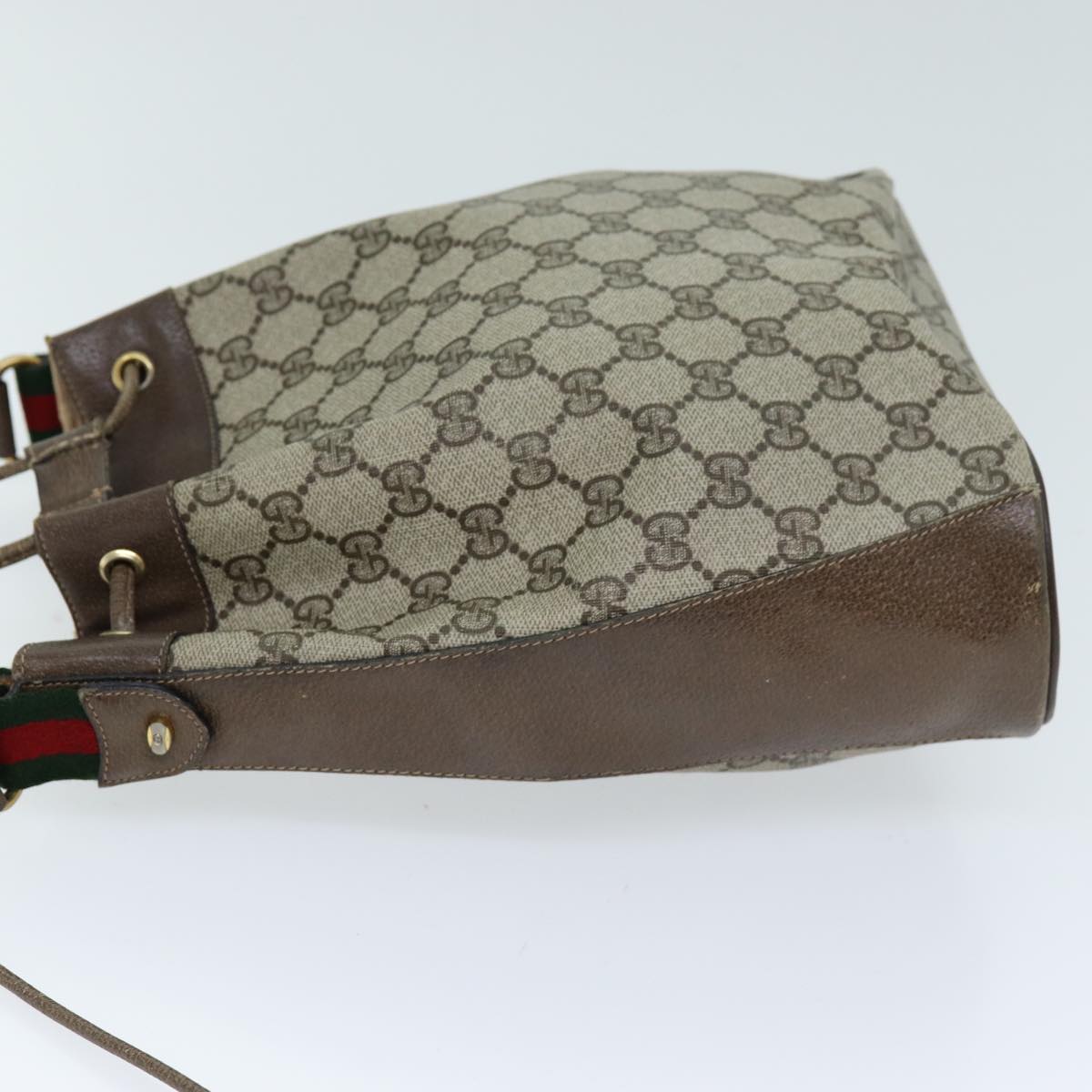 Luxury Gucci Trending 2025 GG Supreme Web Sherry Line Shoulder Bag PVC Beige 14 02 034  73361