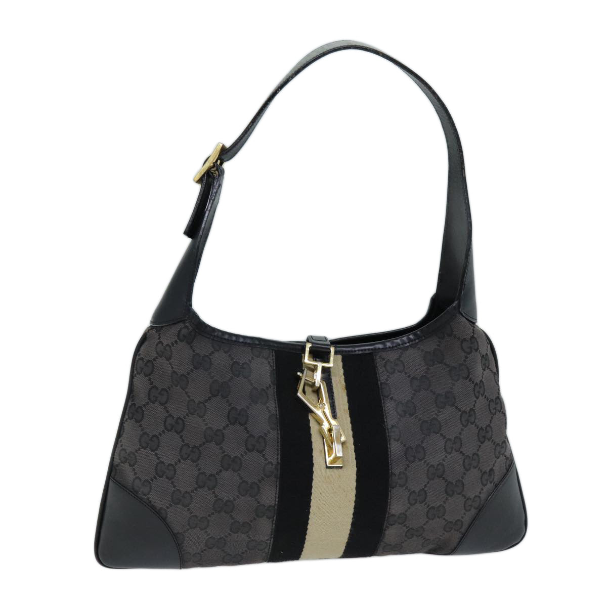Luxury Gucci Trending 2025 GG Canvas Sherry Line Jackie Shoulder Bag Black White 001 4057  73366
