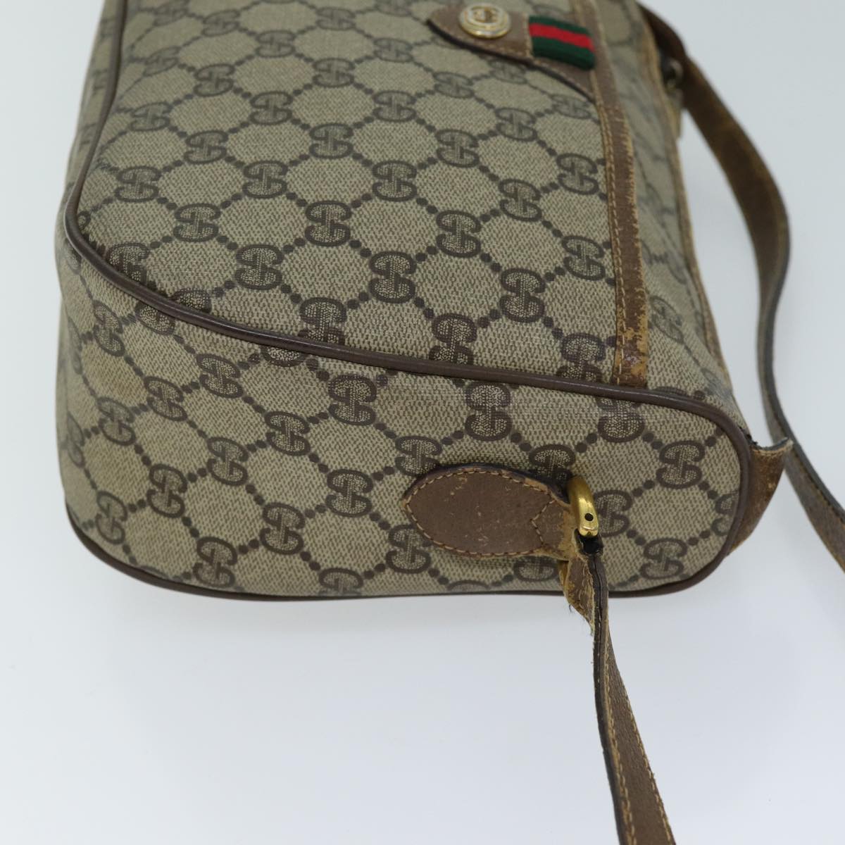 Luxury Gucci Trending 2025 GG Supreme Web Sherry Line Shoulder Bag PVC Beige 89 02 077  73369