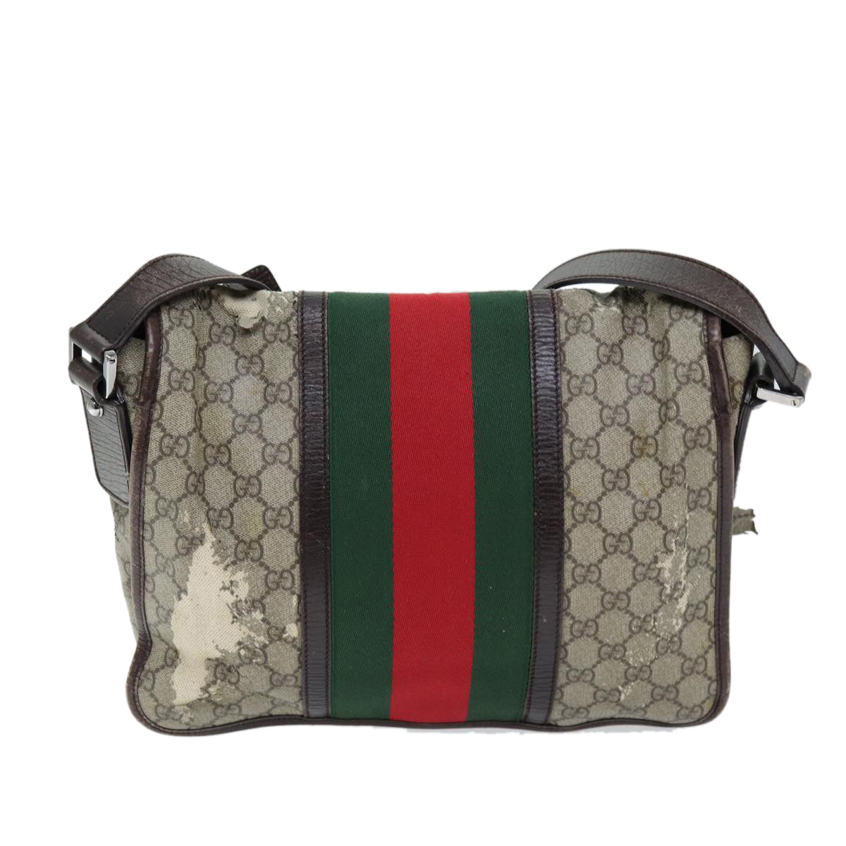 Luxury Gucci Trending 2025 GG Supreme Web Sherry Line Shoulder Bag PVC Beige Red 145844  73376