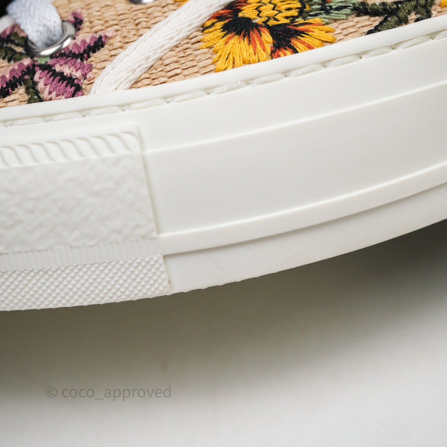 Dior Walk'n'Dior Sneakers Beige Floral Embroidered Canvas Size 37