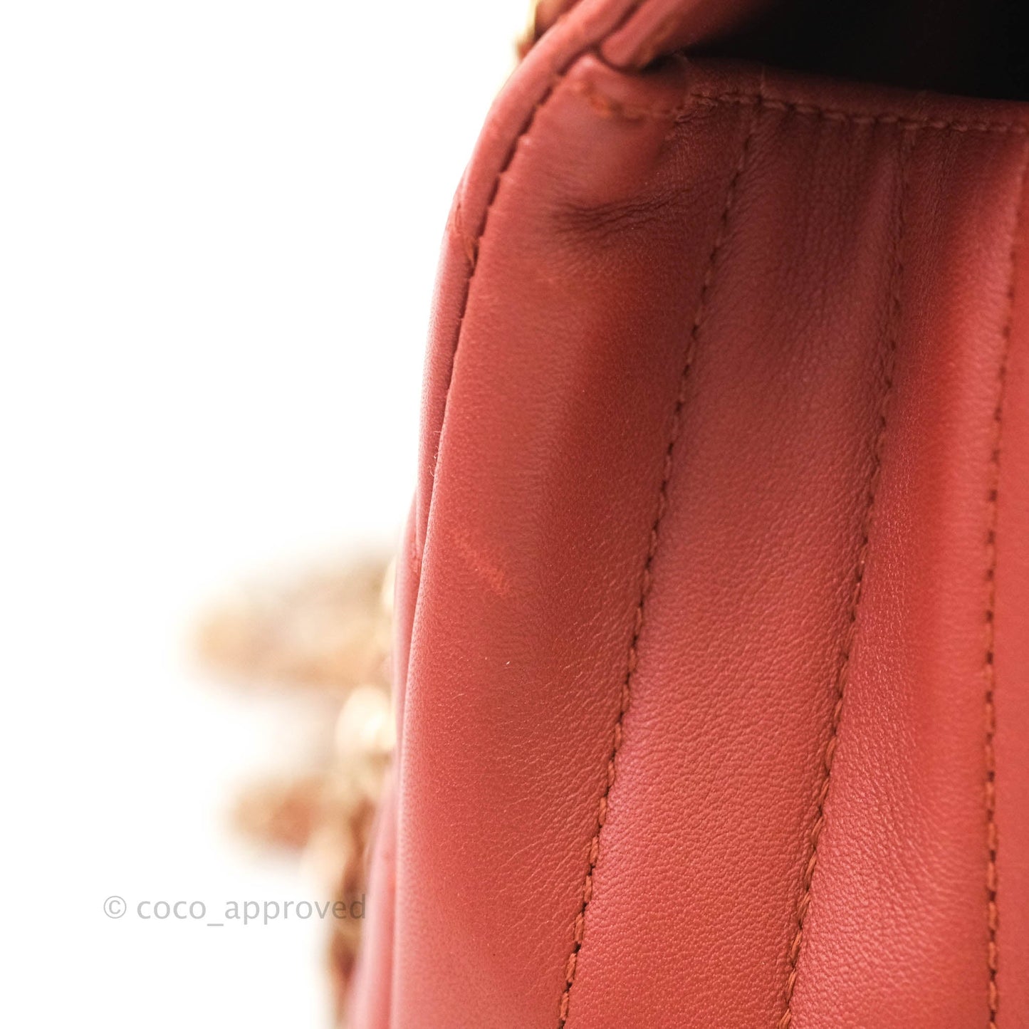 Chanel Small Statement Chevron Flap Bag Red Lambskin Gold Hardware