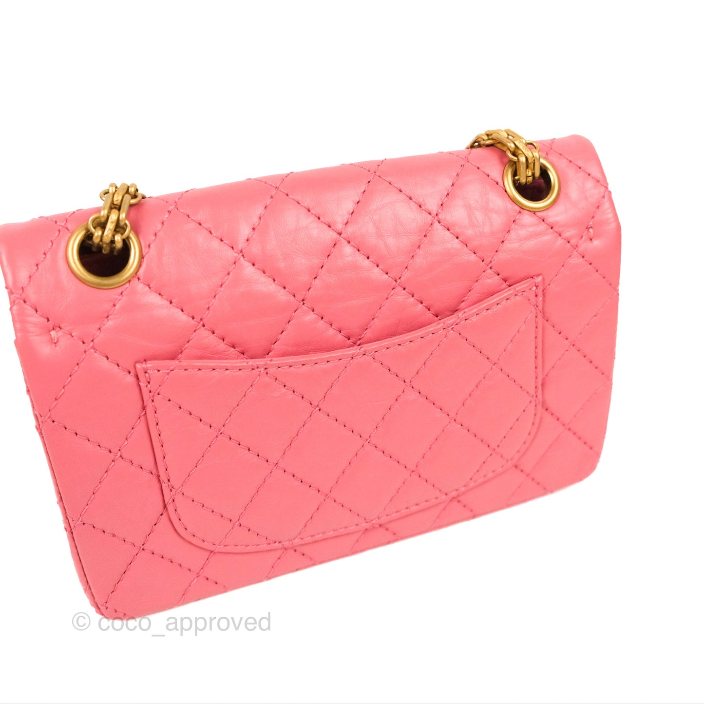 Chanel Mini Reissue 224 Pink Aged Calfskin Aged Gold Hardware