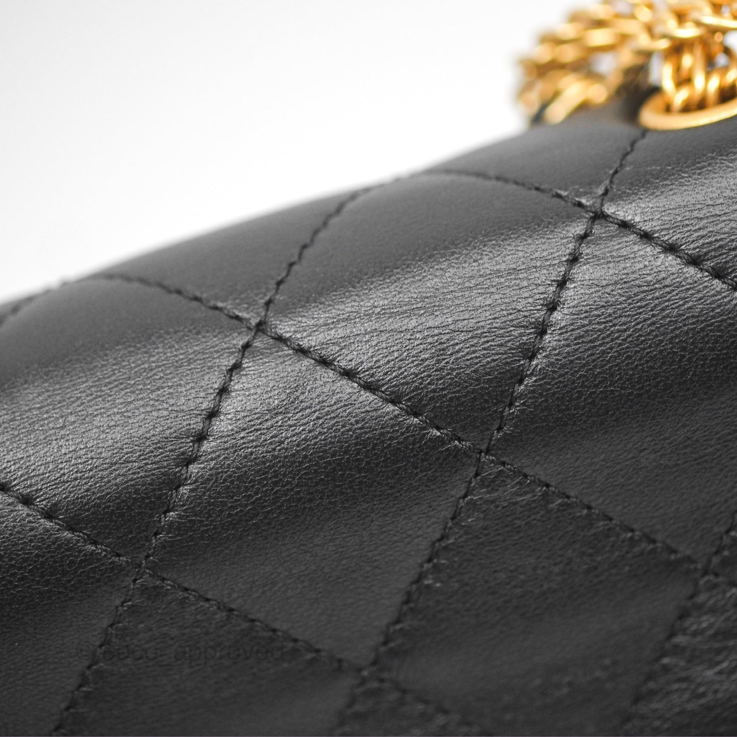 Chanel Small Chain Flap Bag Black Lambskin Aged Gold Hardware 22A