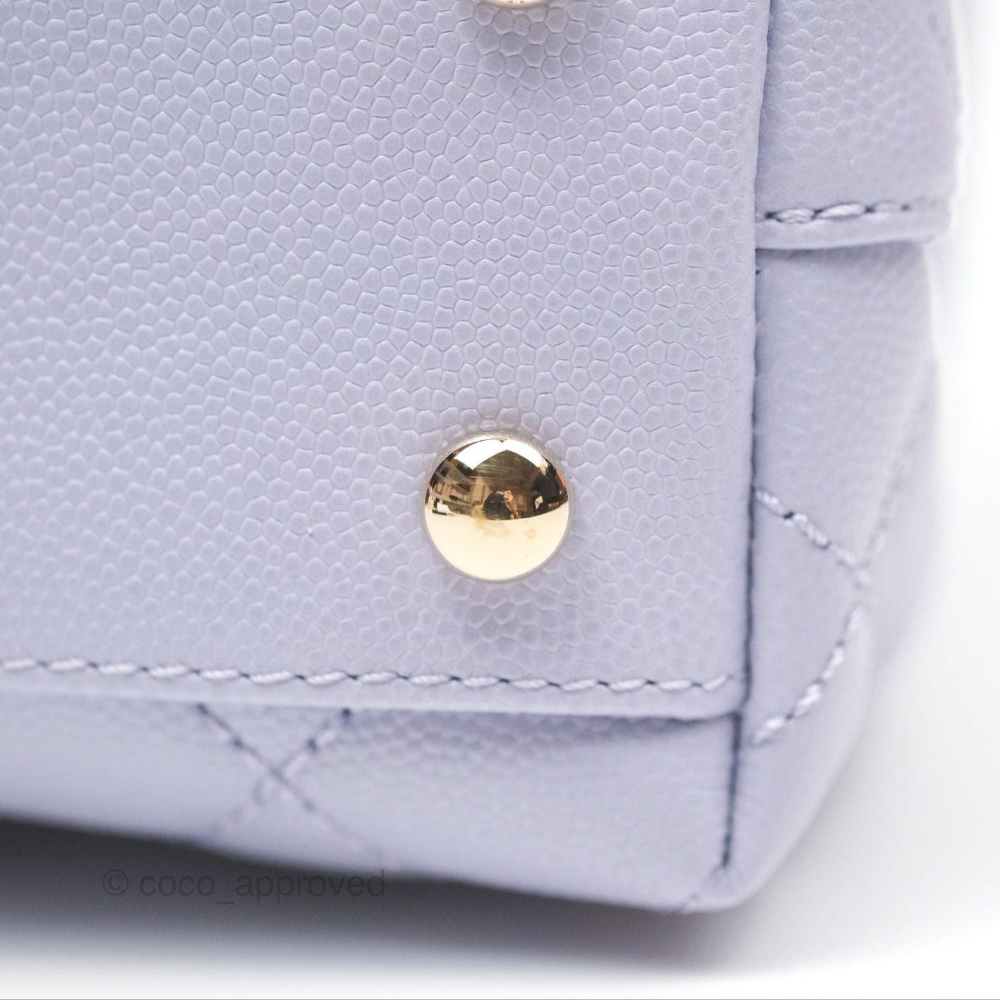 Chanel Small Coco Handle Quilted Lilac Caviar Gold Hardware