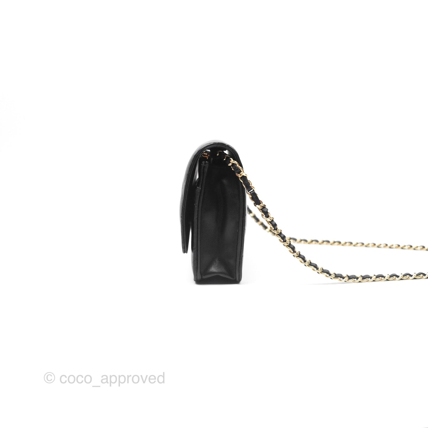Chanel Quilted Classic WOC Black Lambskin Gold Hardware
