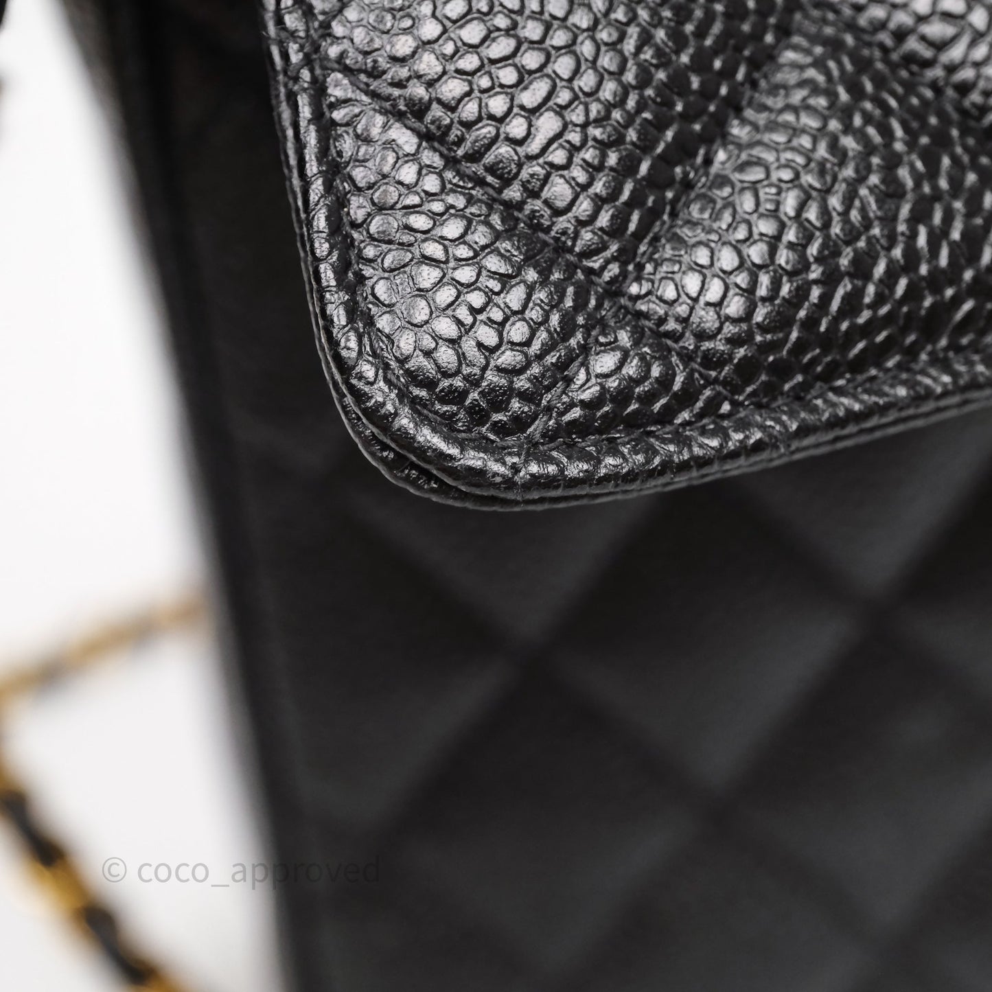 Chanel Vintage Camera Bag Coco Crush Black Caviar Gold Hardware