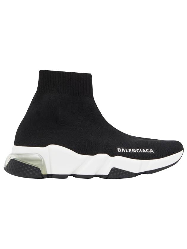 Luxury Balenciaga Speedrunner Clear Sole High Top Sneakers Black