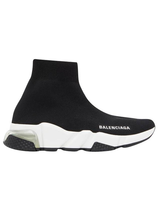 Luxury Balenciaga Speedrunner Clear Sole High Top Sneakers Black