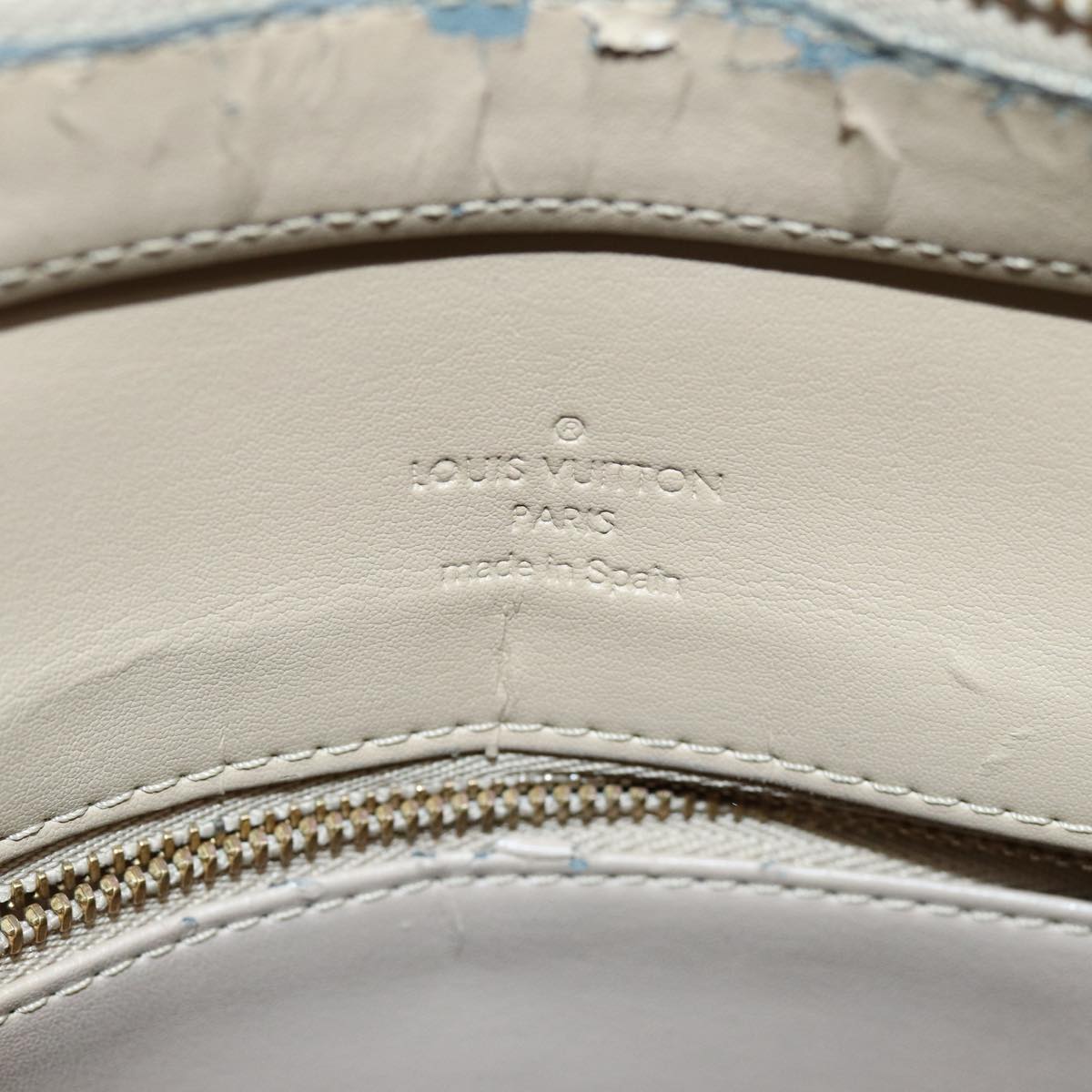 LOUIS VUITTON Monogram Vernis Houston Hand Bag Beige M91004 LV 73458