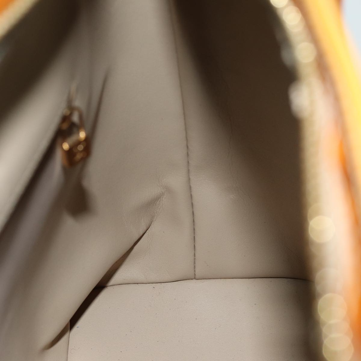 LOUIS VUITTON Monogram Vernis Houston Hand Bag Beige M91004 LV 73458