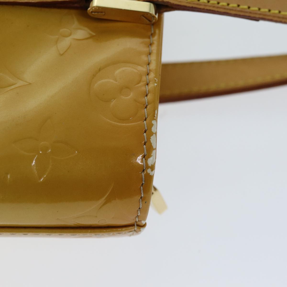 LOUIS VUITTON Monogram Vernis Houston Hand Bag Beige M91004 LV 73458