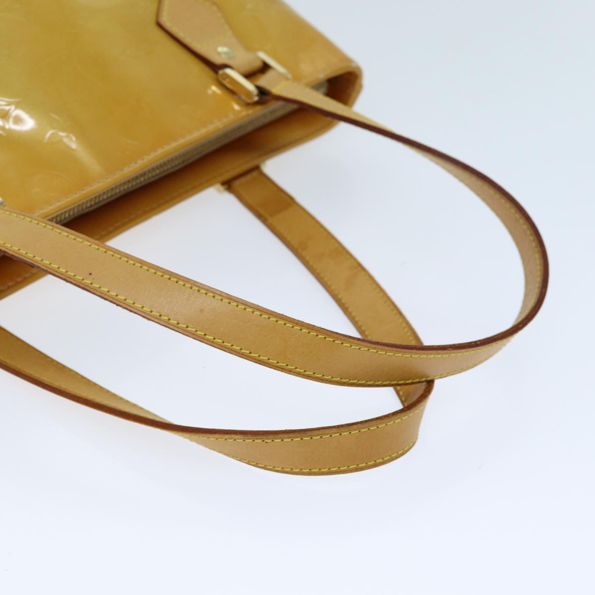 LOUIS VUITTON Monogram Vernis Houston Hand Bag Beige M91004 LV 73458