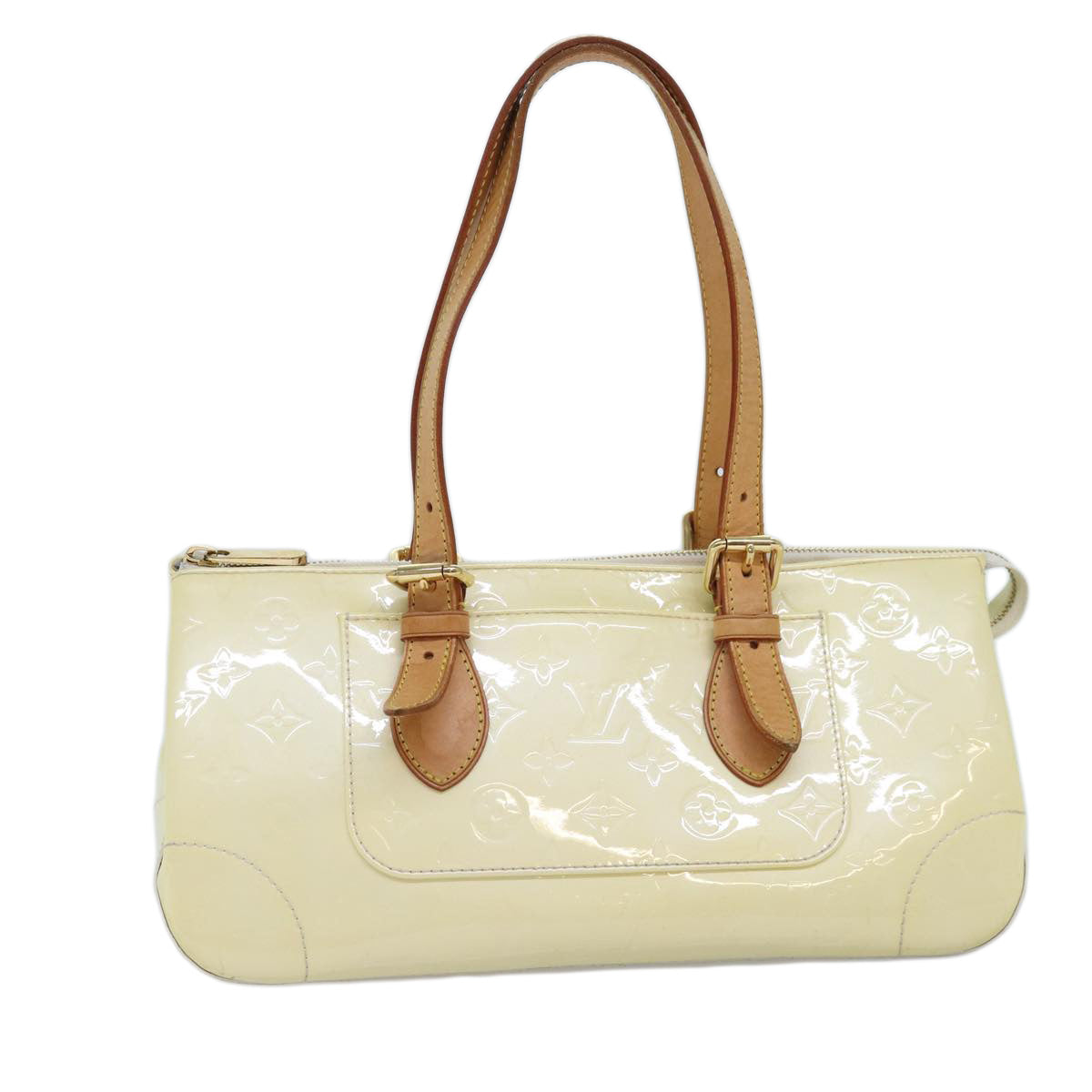 LOUIS VUITTON Monogram Vernis Rosewood Avenue Hand Bag Perle M93508 73462