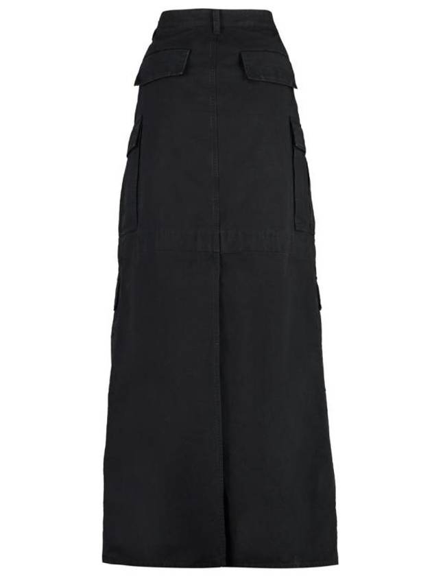 Luxury Balenciaga Apron Cargo Pants A Line Skirt Black Black