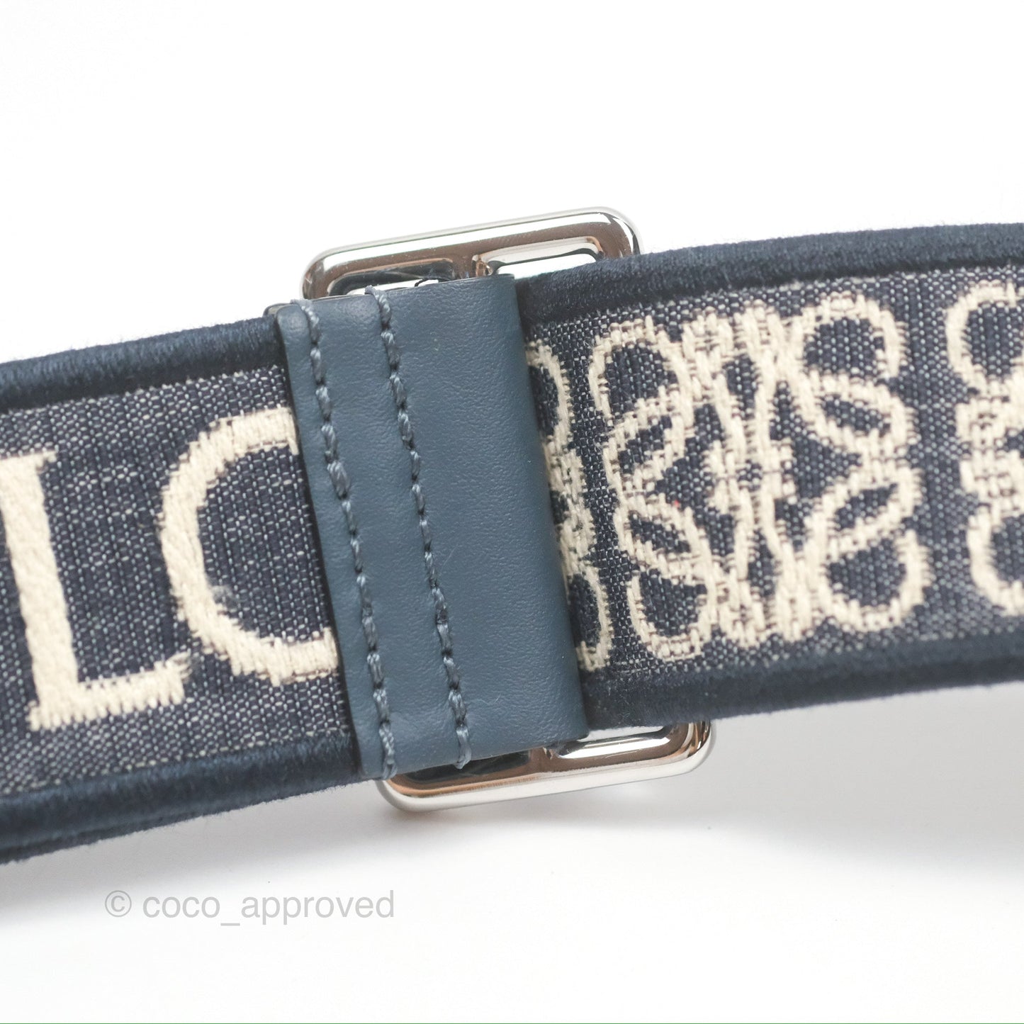 Loewe Mini Gate Dual bag Onyx Blue Soft Calfskin Jacquard Strap