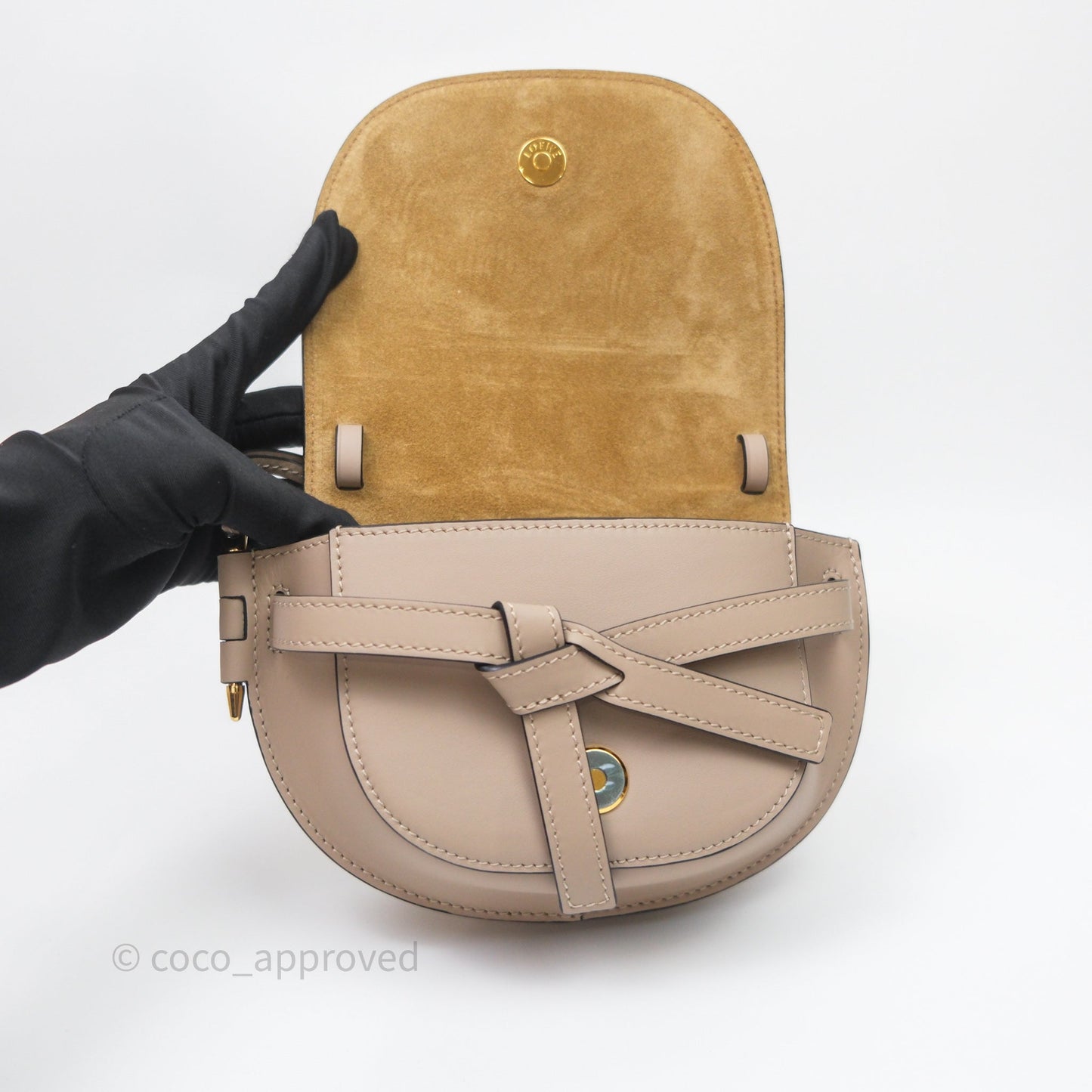 Loewe Mini Gate Dual Bag Beige Sand Soft Calfskin Jacquard Strap