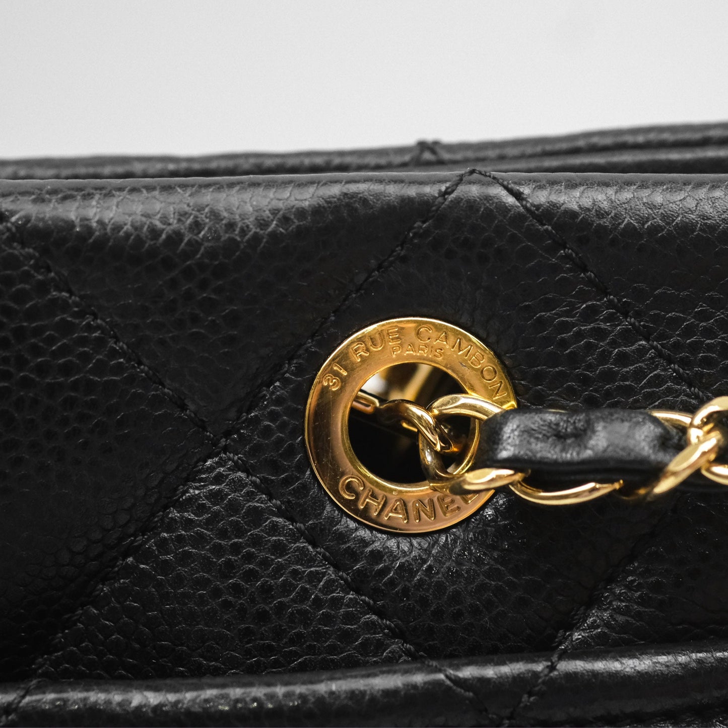 Chanel Quilted Caviar Leather Timeless CC Soft Shopping Tote Bag Black