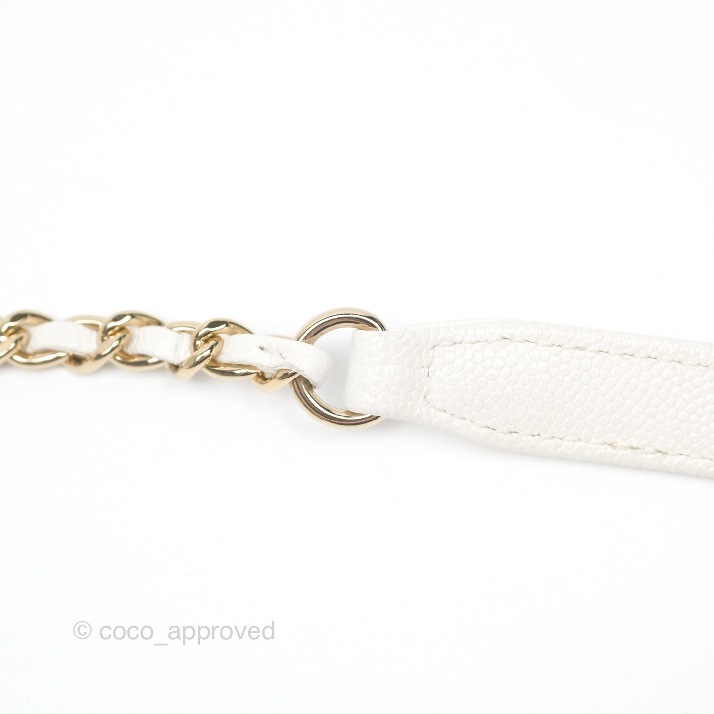 Chanel Extra Mini Quilted Coco Handle White Caviar Gold Hardware