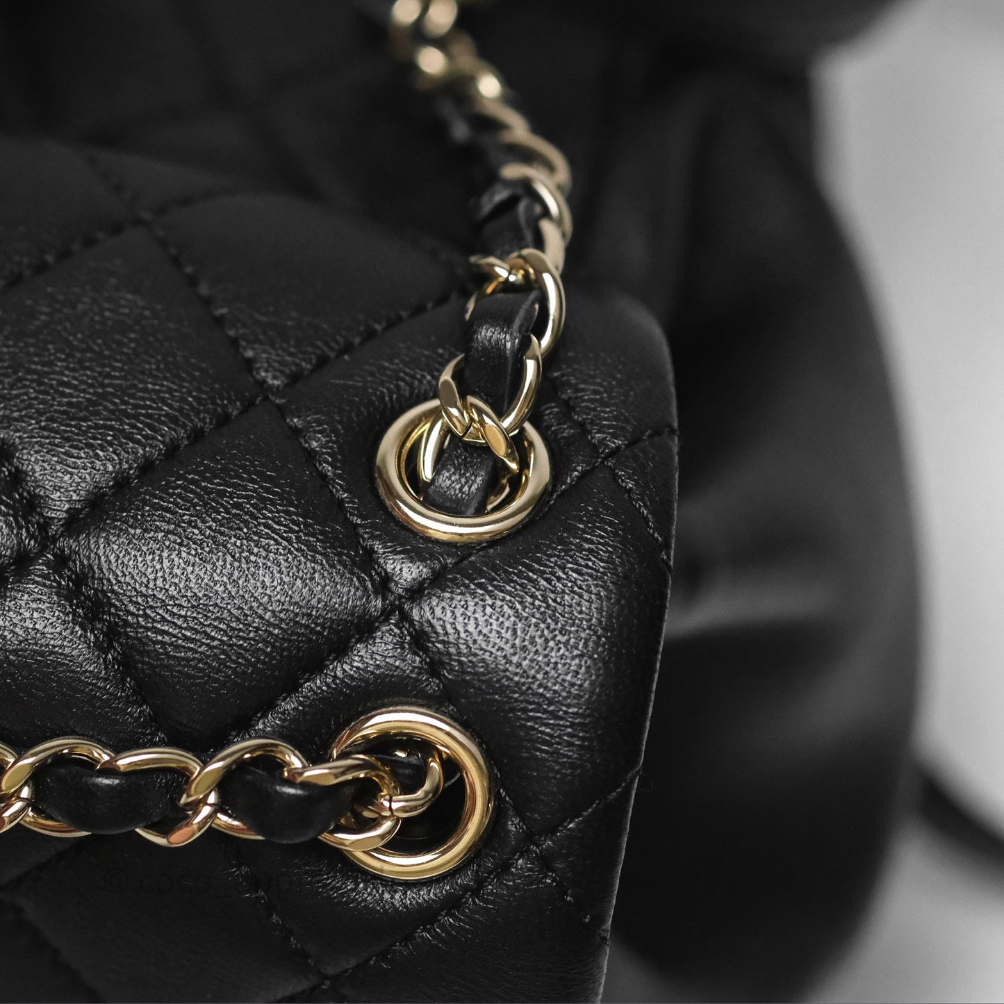 Chanel Small Duma Drawstring Backpack Black Lambskin Gold Hardware