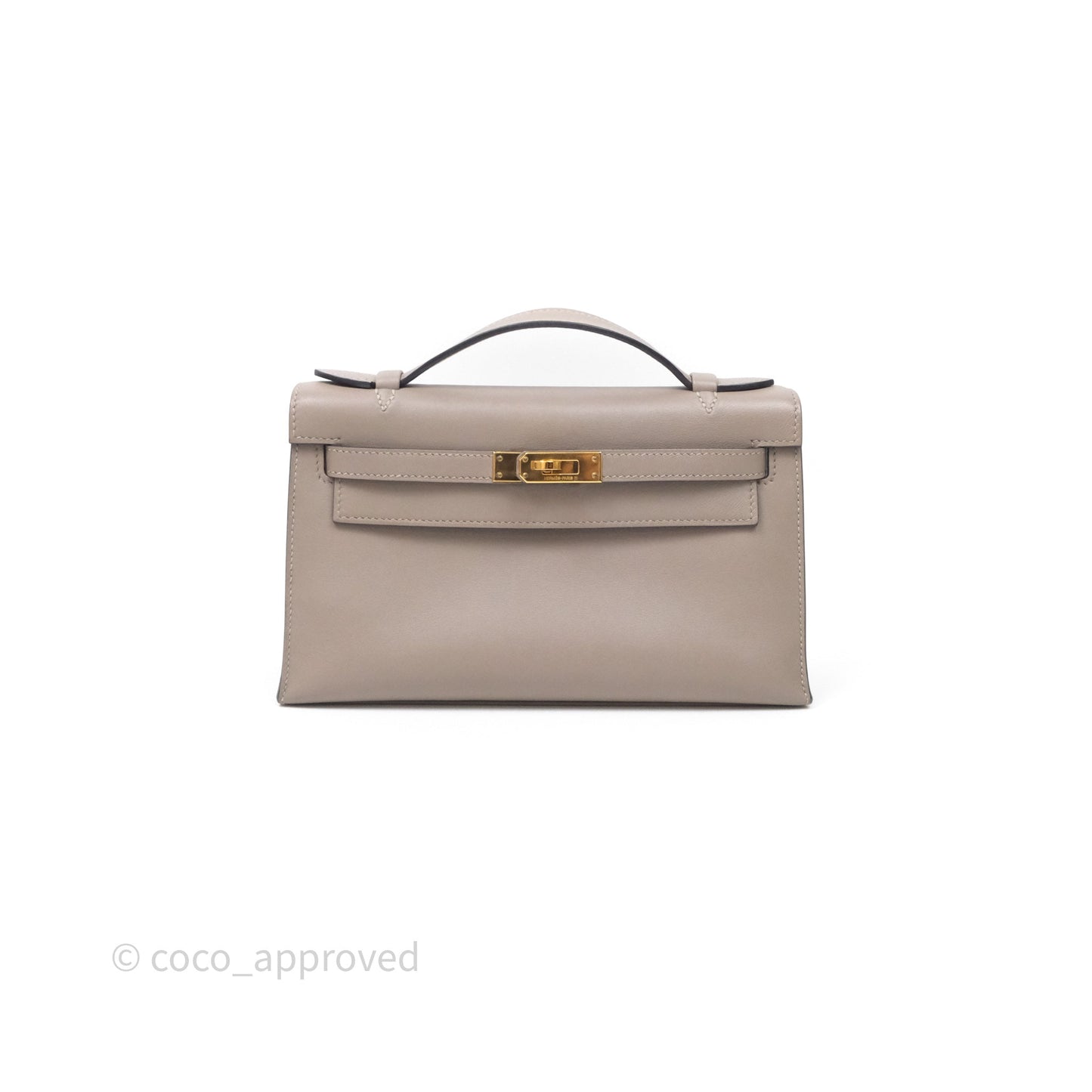 Hermès Kelly Pochette Gris Asphalte M8 Swift Gold Hardware