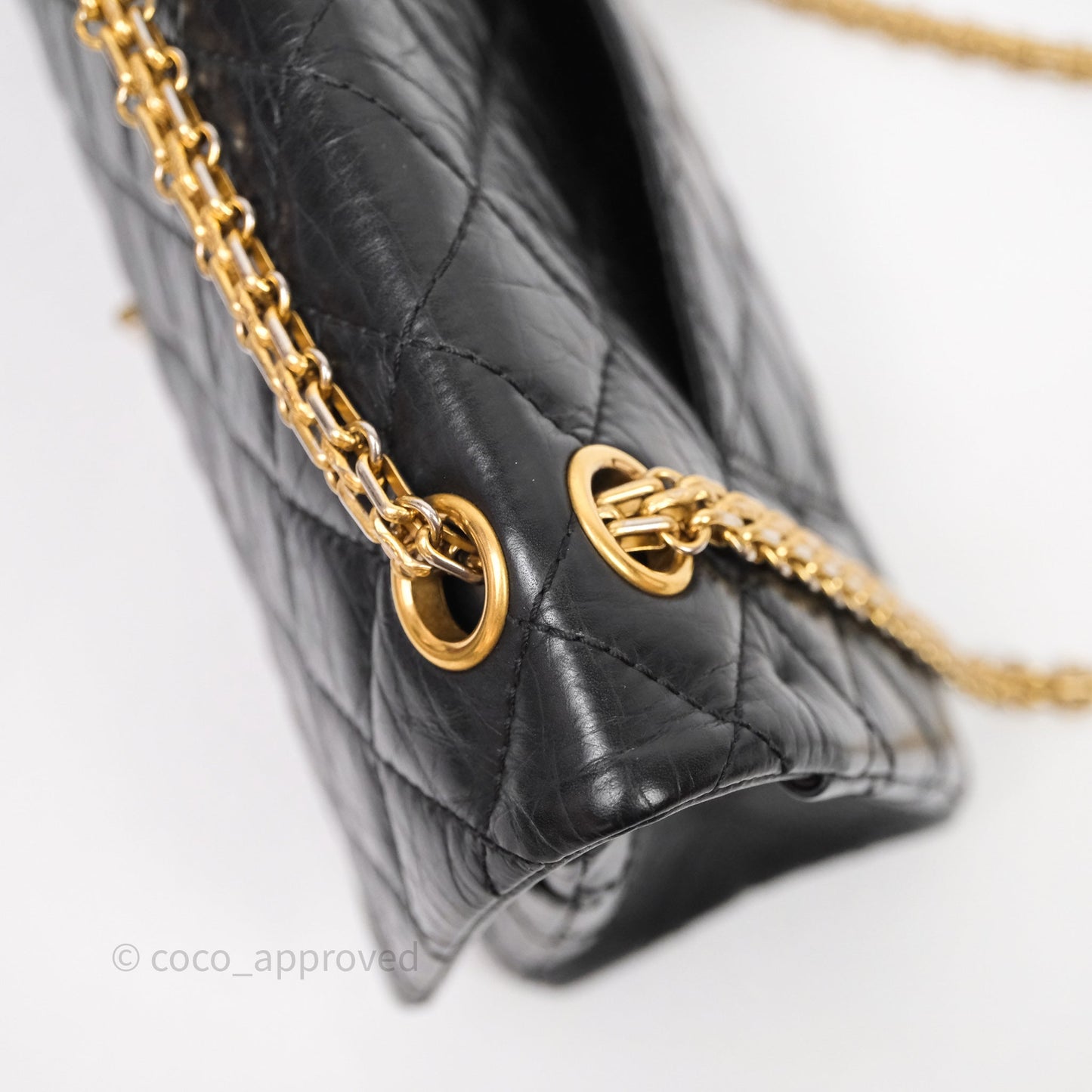 Chanel Quilted 2.55 Reissue 226 Flap Bag Black Aged Calfskin Gold Hardware