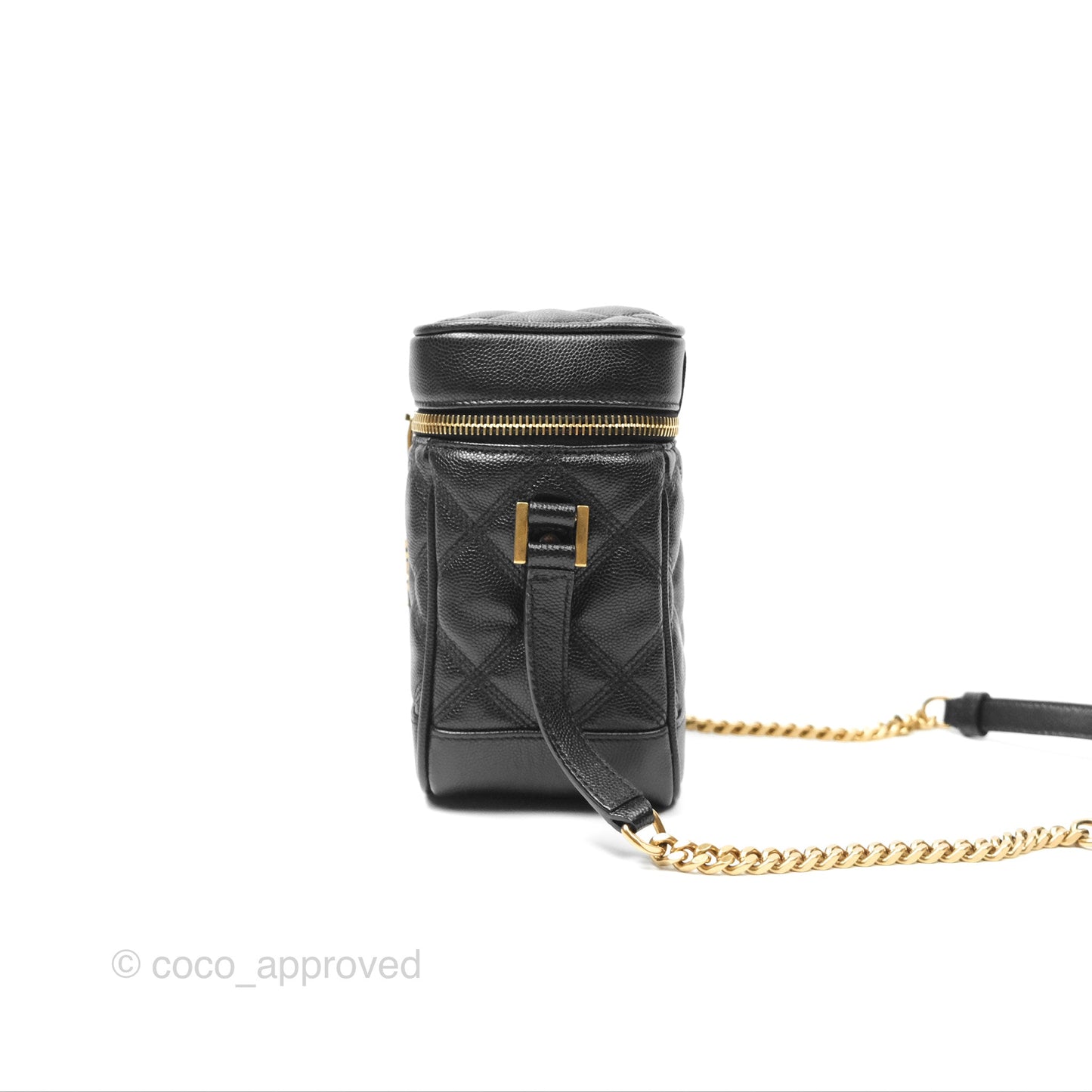 Saint Laurent 80's Vanity Bag Quilted Black Grained Calfskin