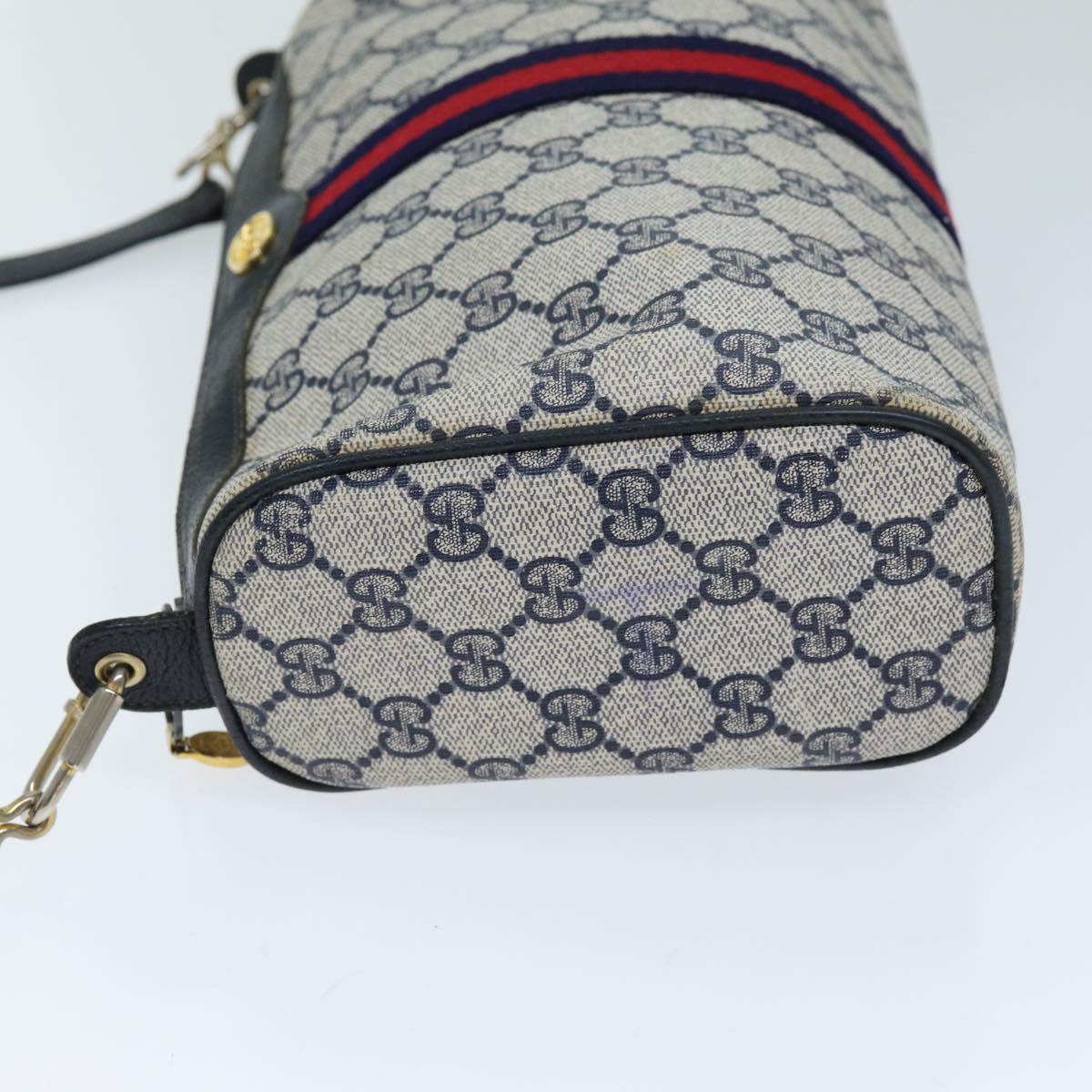 Luxury Gucci Trending 2025 GG Supreme Sherry Line Shoulder Bag PVC Navy Red 41 02 017  73591