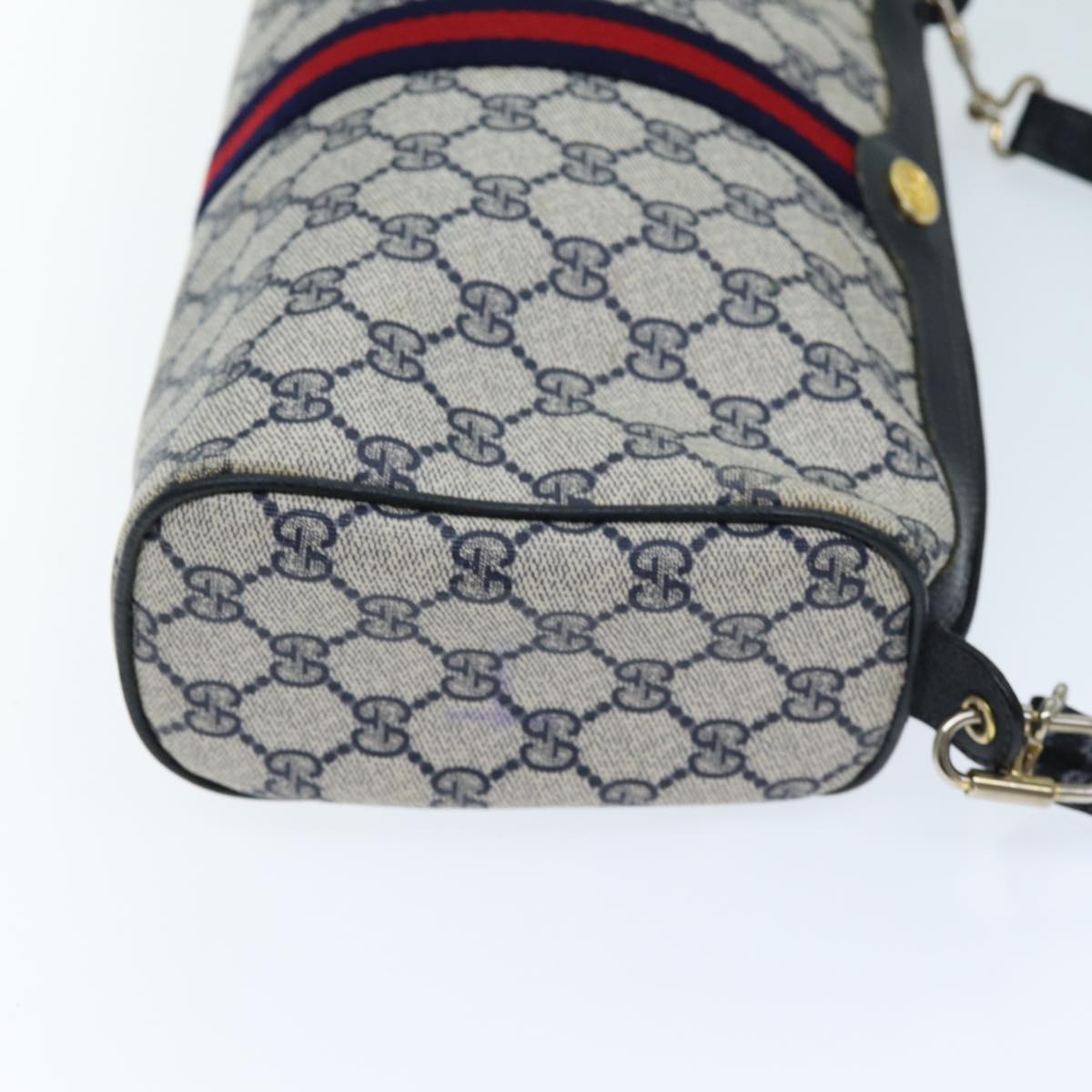 Luxury Gucci Trending 2025 GG Supreme Sherry Line Shoulder Bag PVC Navy Red 41 02 017  73591