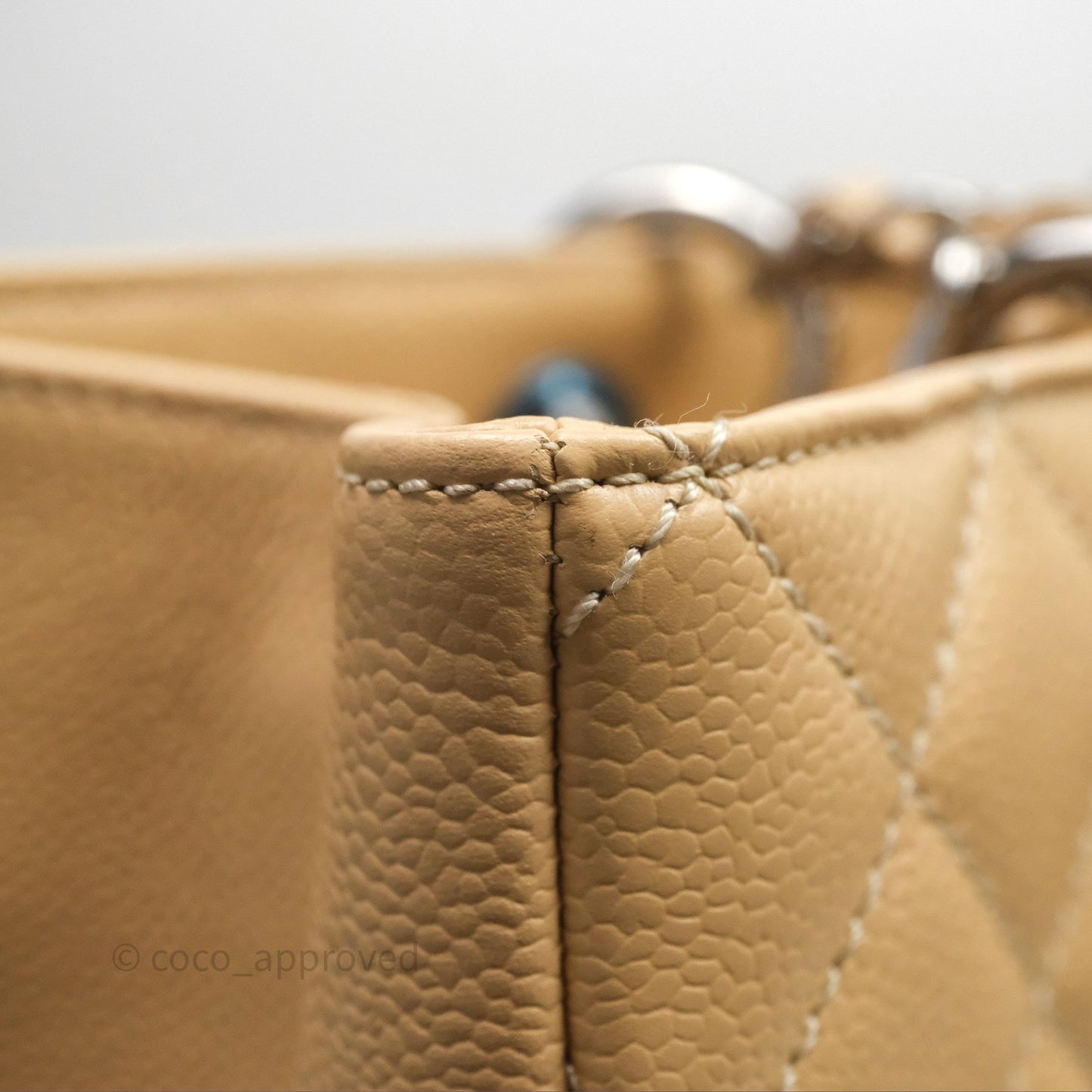 Chanel GST Beige Caviar Silver Hardware