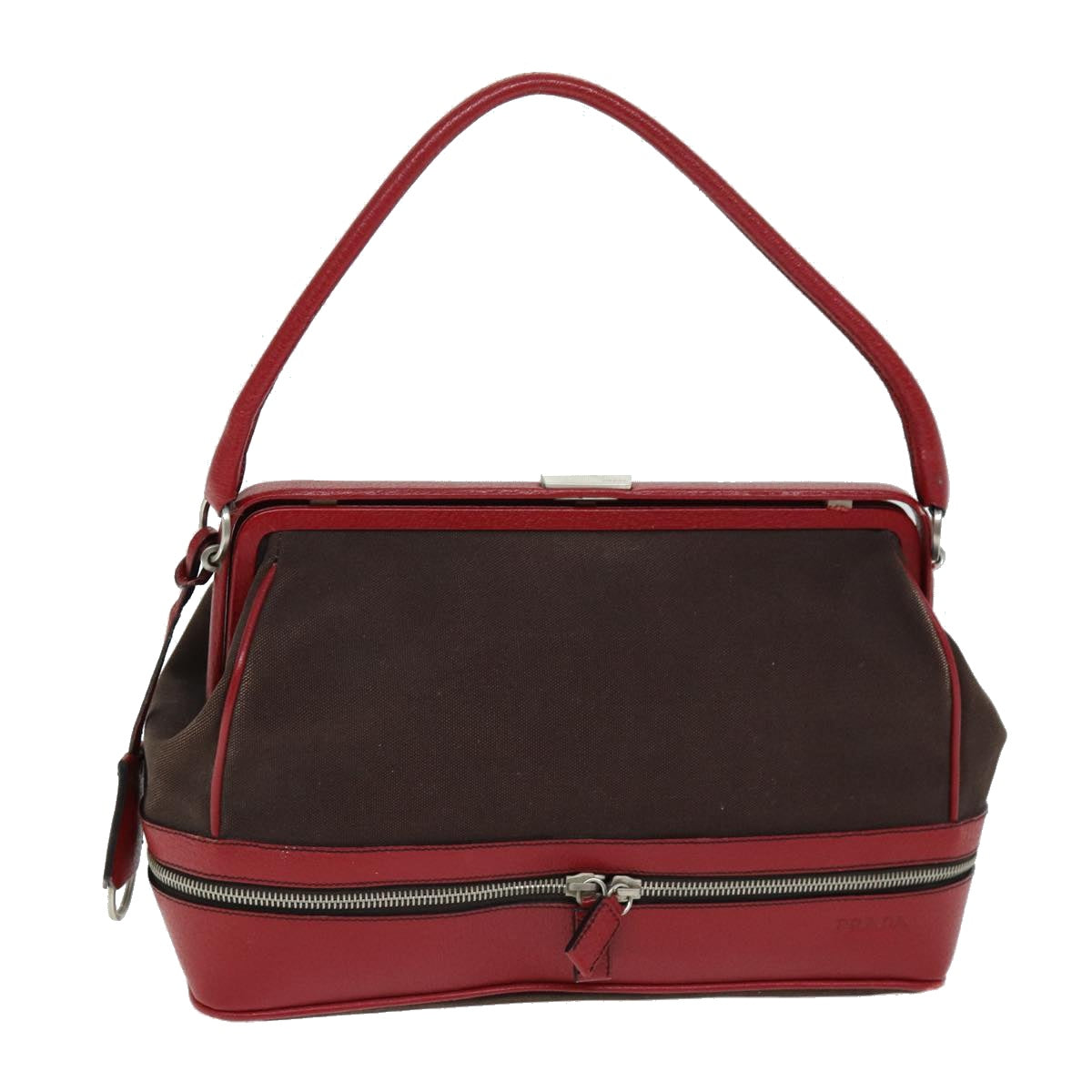 Luxury PradaShoulder Bag Canvas Brown 73593
