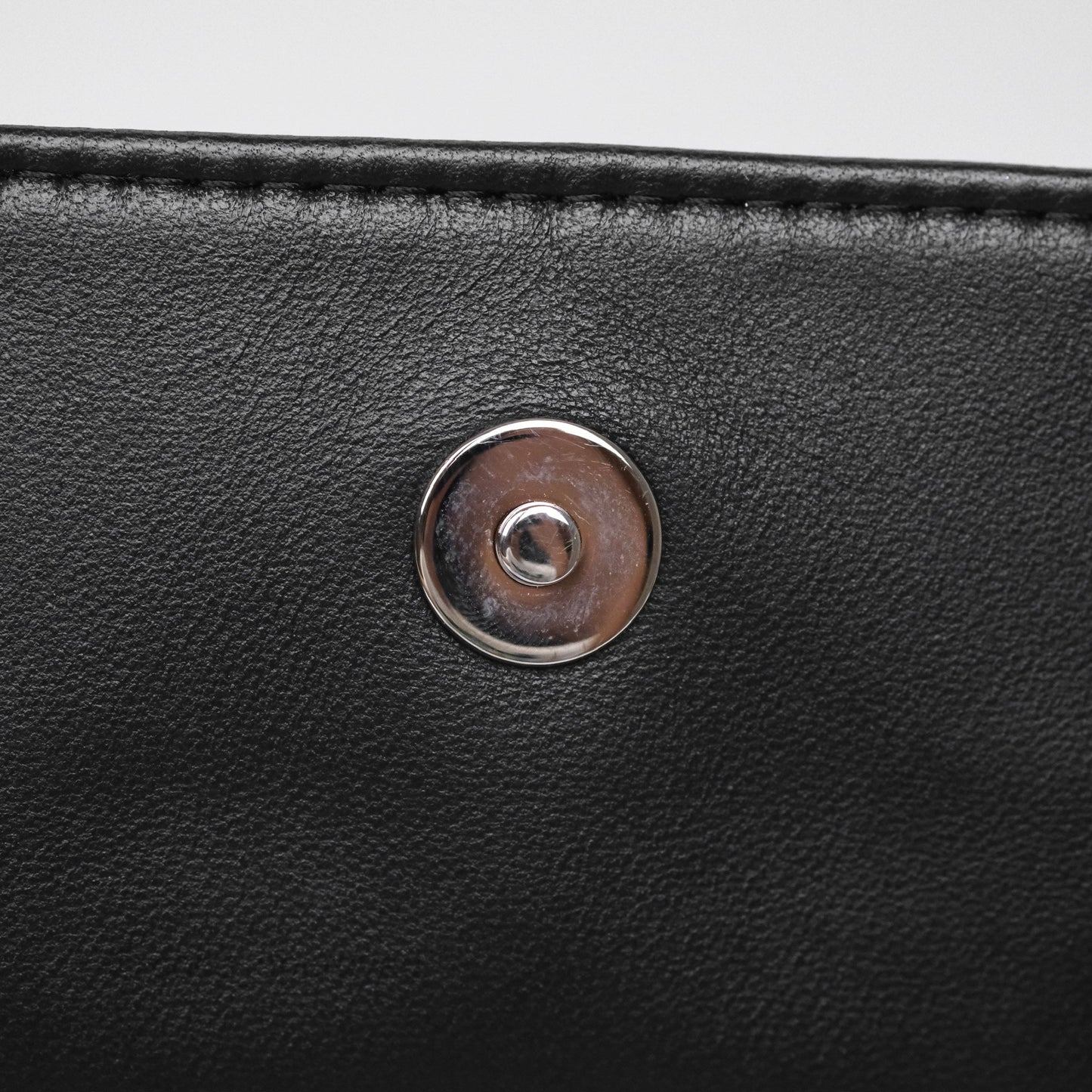 Chanel Flap O Case Clutch Black Lambskin Silver Hardware
