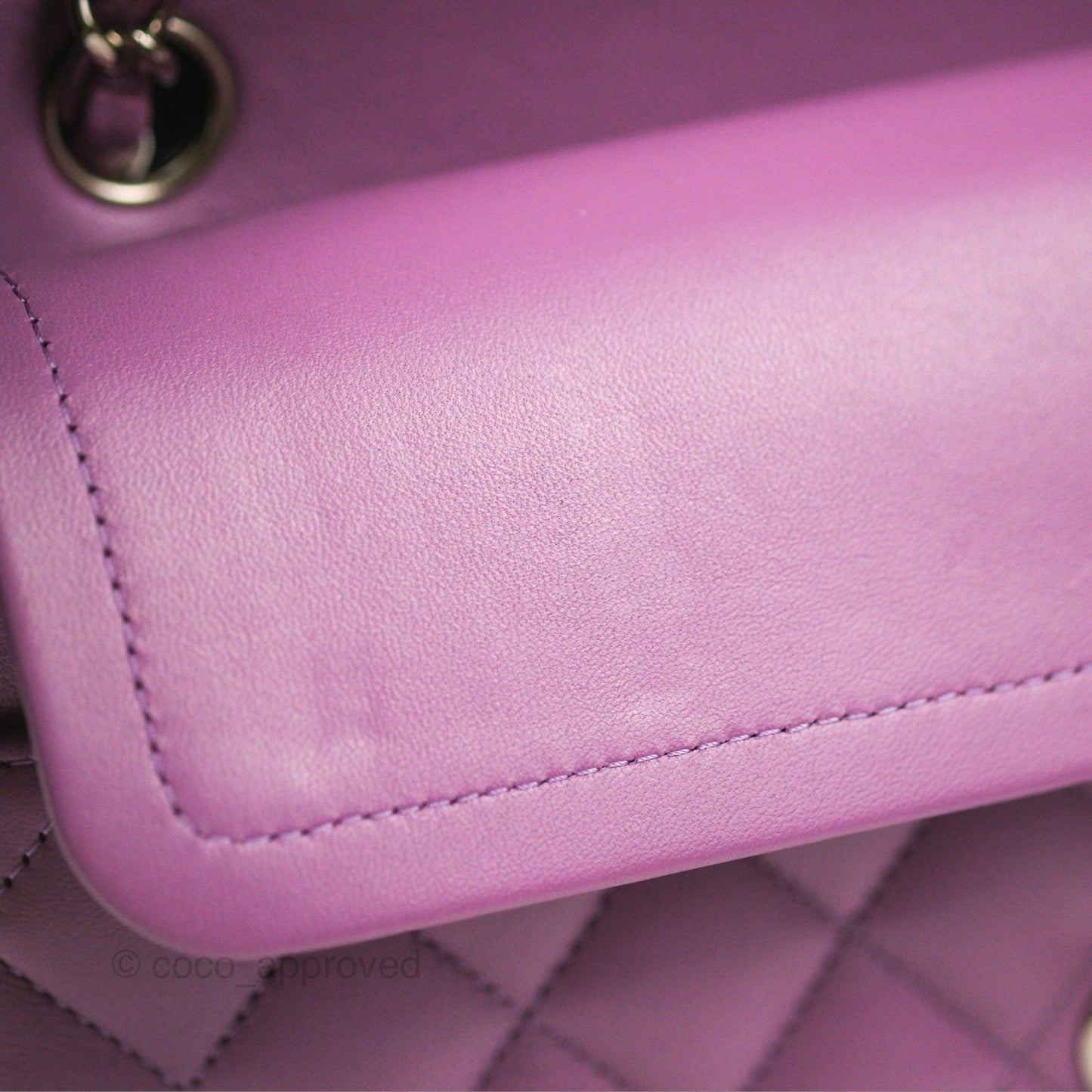 Chanel Small Classic Quilted Flap Purple Lambskin Silver Hardware