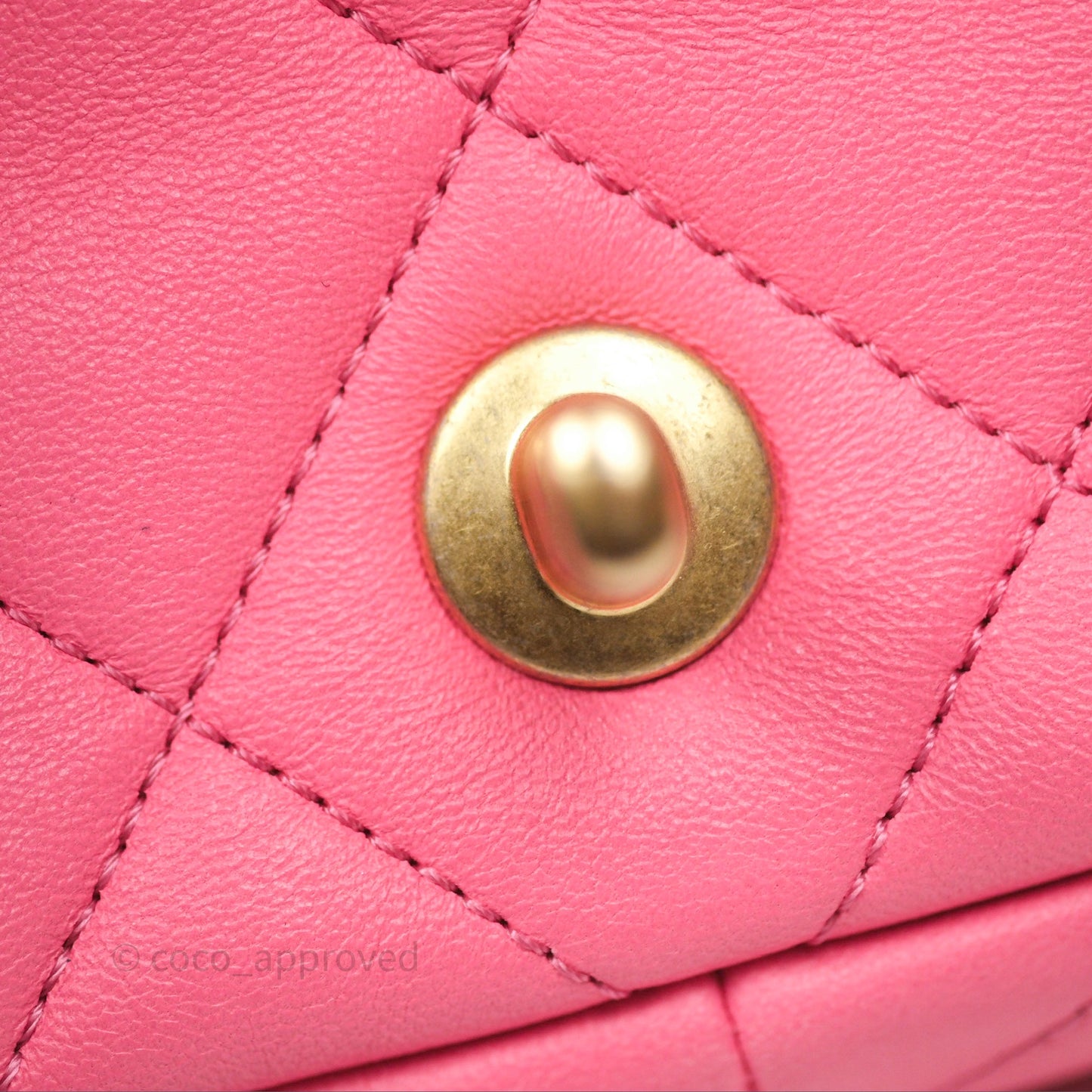 Chanel Quilted Mini CC Funky Town Flap Pink Lambskin Aged Gold Hardware